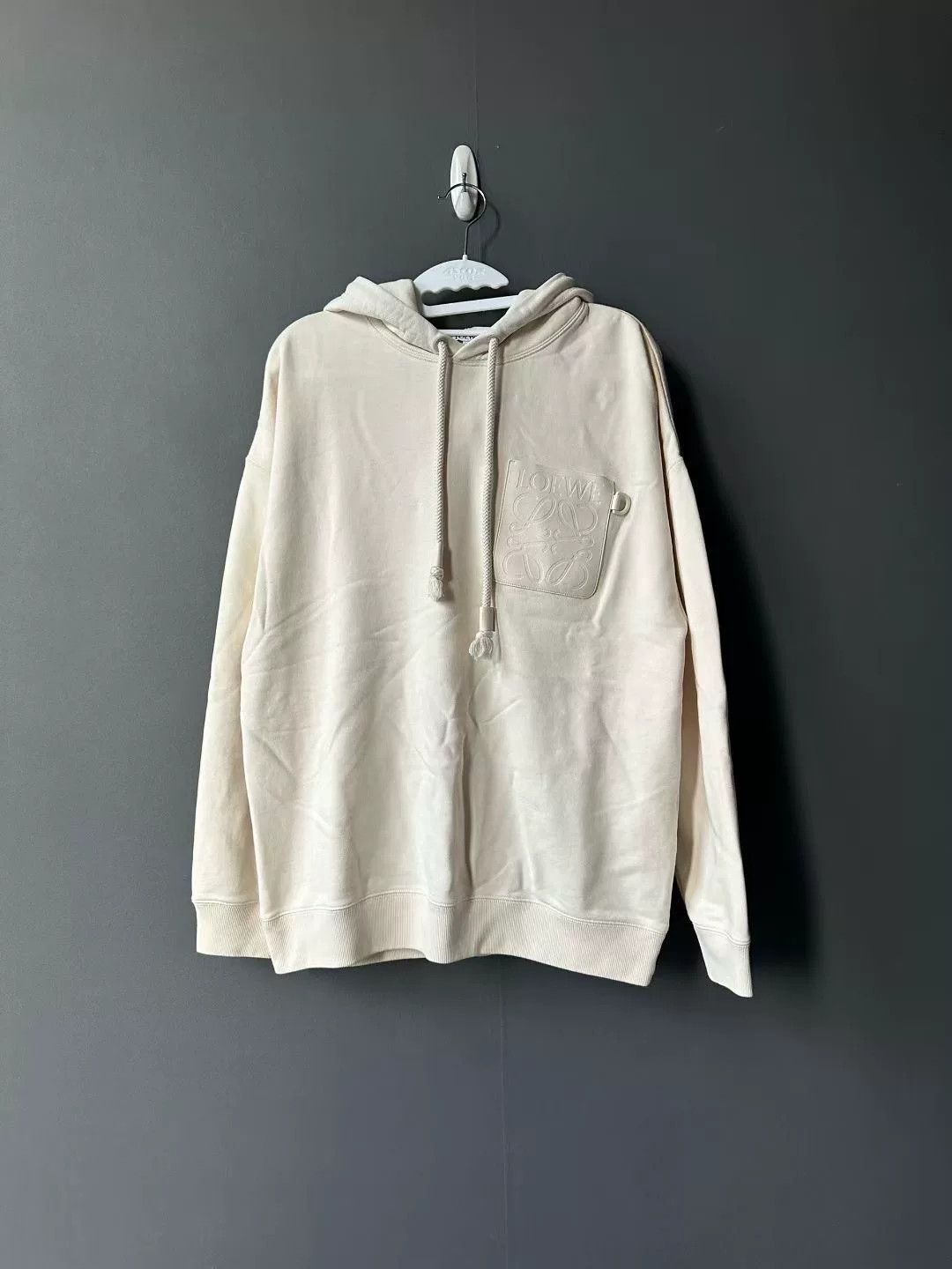Loewe Loewe White Leather Patch Hoodie Size US S / EU 44-46 / 1 - 1 Thumbnail