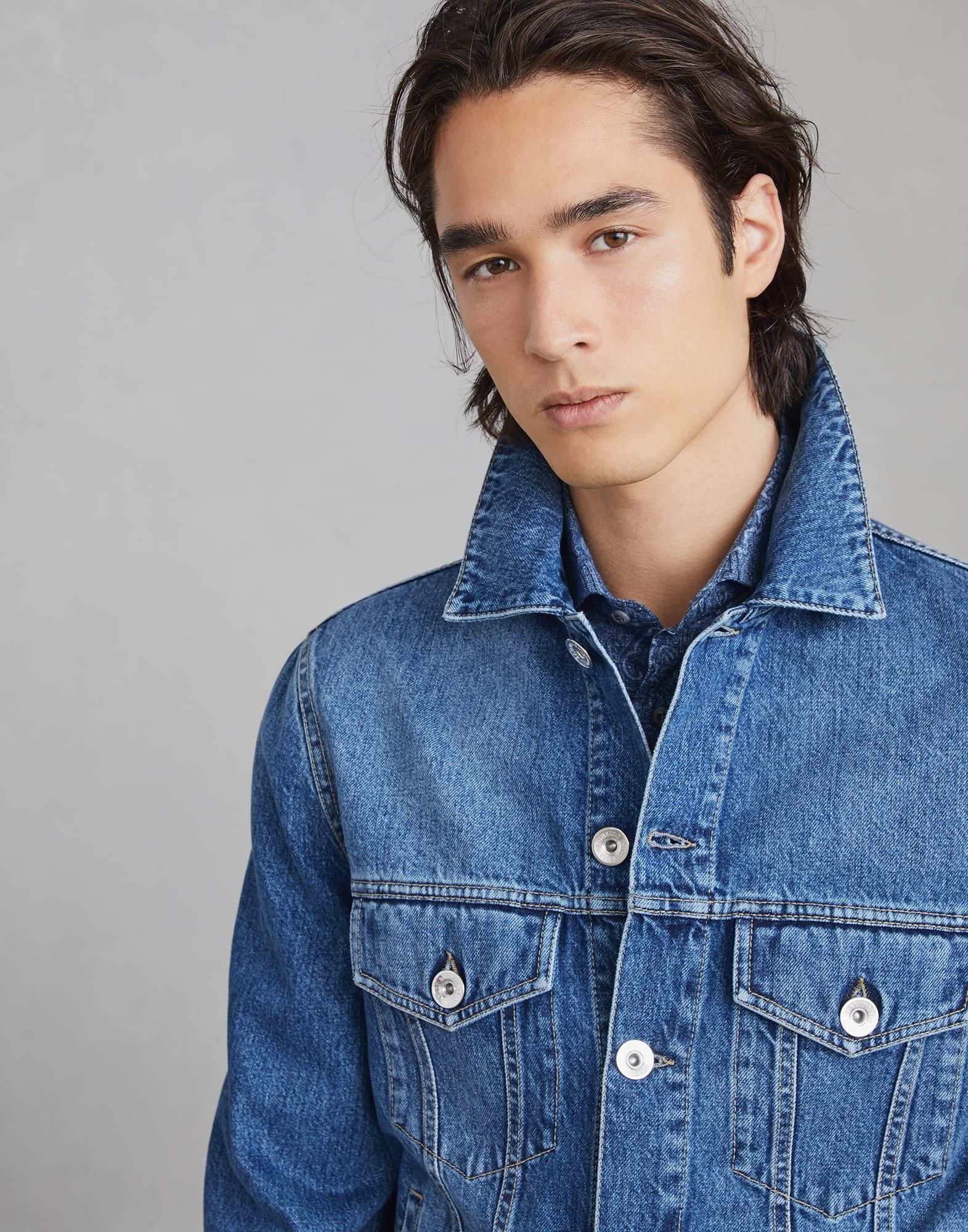 Brunello Cucinelli o1la1rc1a0925 Jeans Jacket in Blue Size US M / EU 48-50 / 2 - 3 Thumbnail