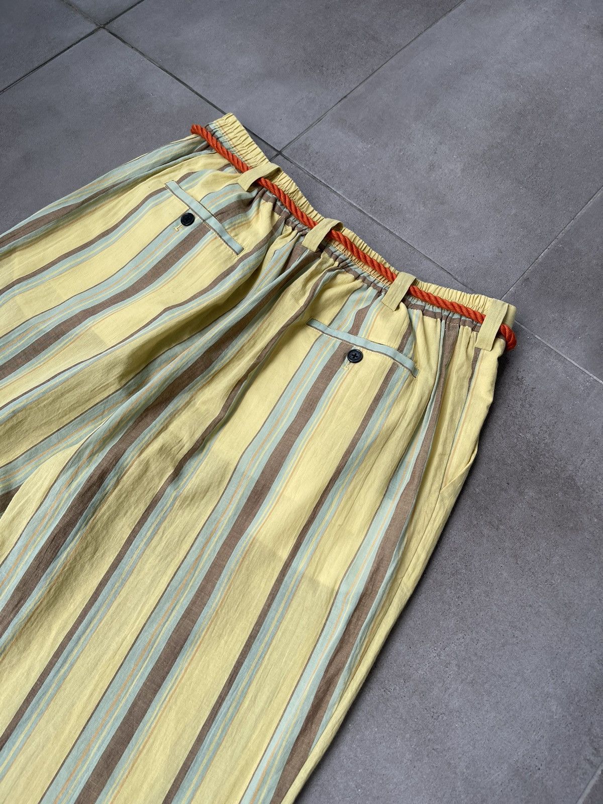 Viktor & Rolf !DS! SS20 Viktor & Rolf Stripe Print Yellow Trousers Size US 36 / EU 52 - 14 Thumbnail