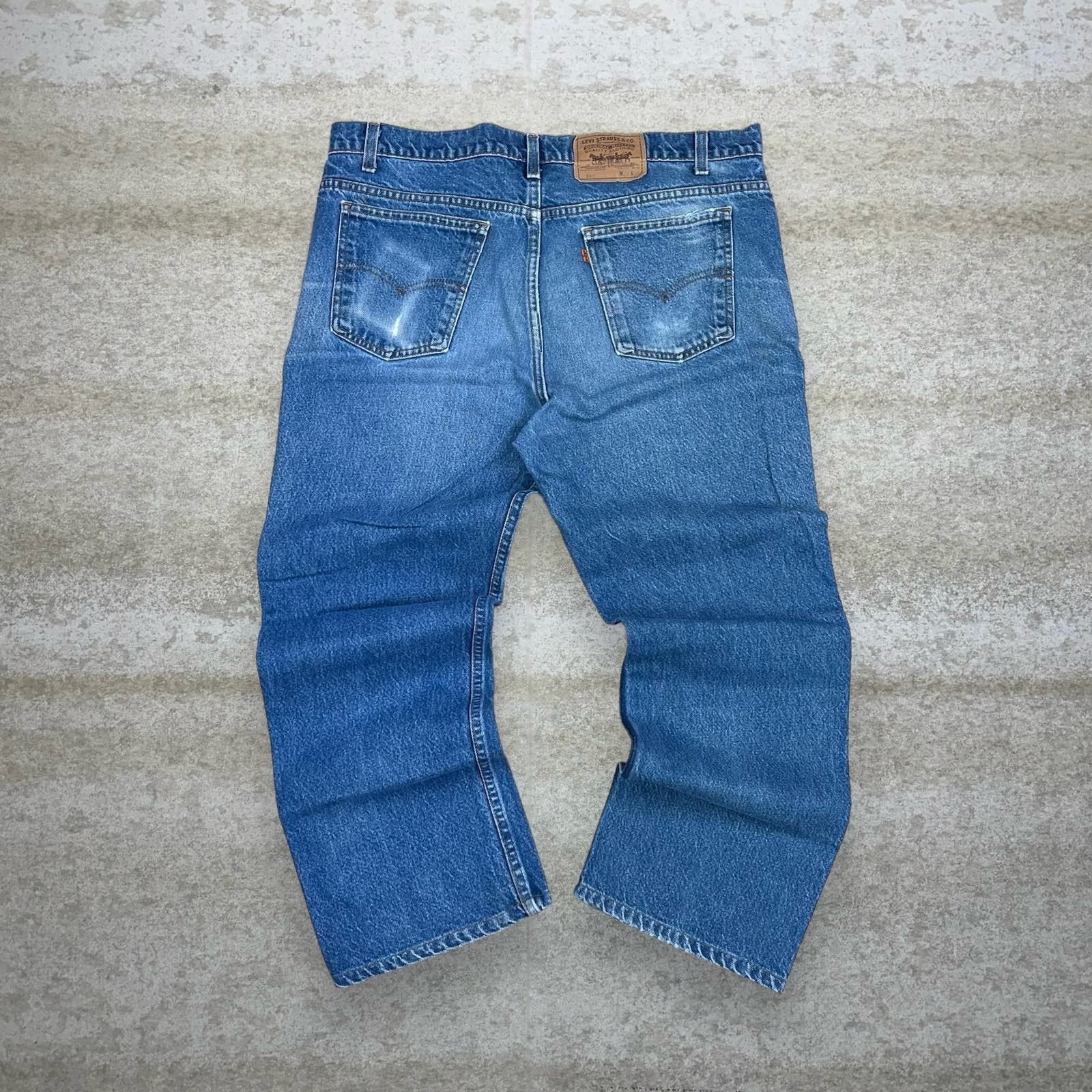 image of Crazy Vintage 80's Levis 517 Jeans Bootcut Flared Orange Tab in Blue, Men's (Size 40)