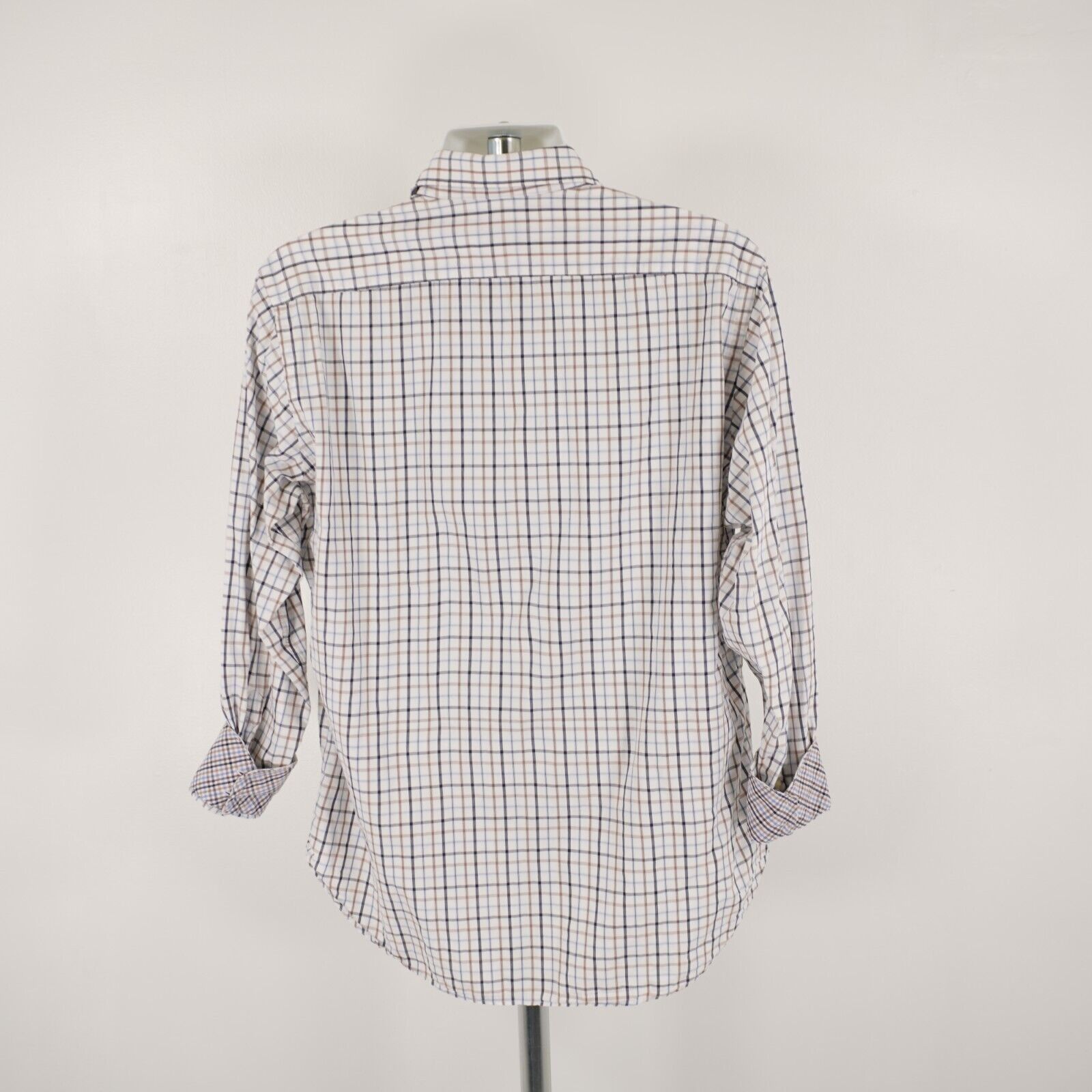 Designer Jack Stone Thomas Dean Large Cream W/ Orange Blue Plaid Flip Size US L / EU 52-54 / 3 - 6 Thumbnail