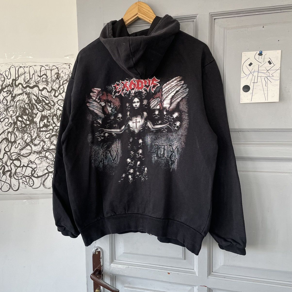 Band Tees × Vintage Vintage 00’s Exodus Rock Hoodie Y2k size M Size US M / EU 48-50 / 2 - 2 Thumbnail