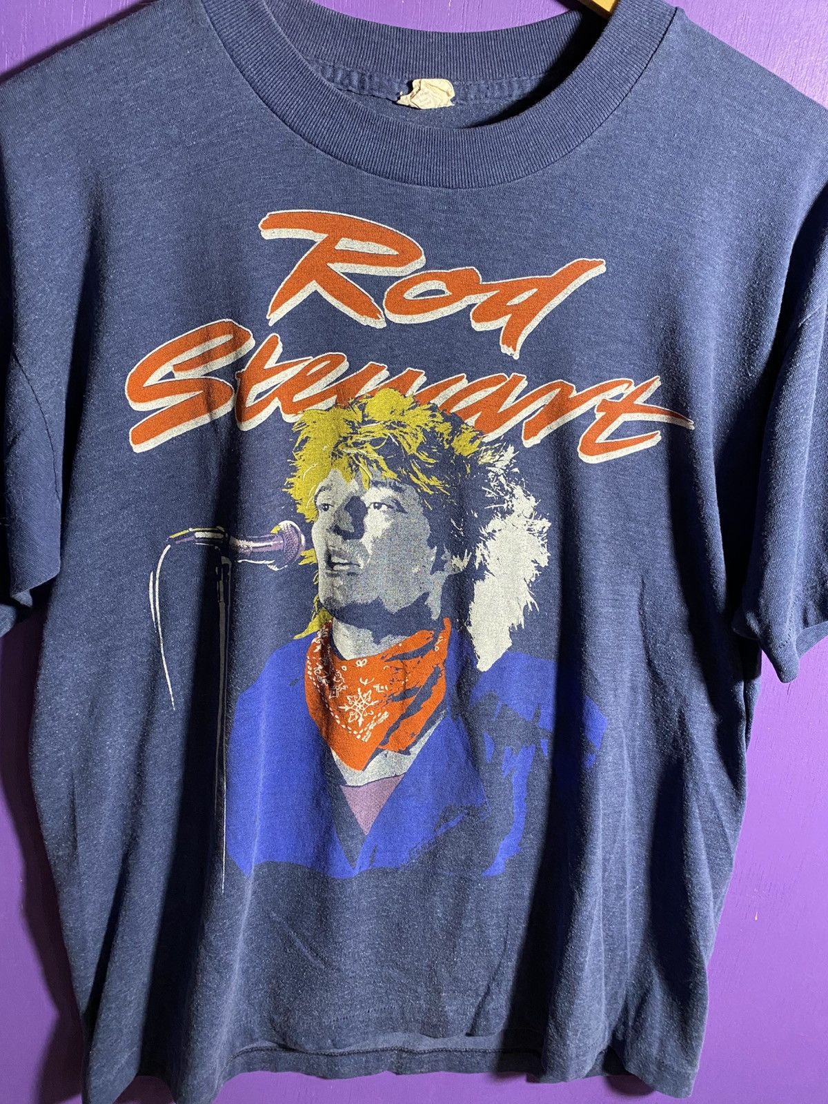 Band Tees Vintage 1984 Rod Stewart faded tour tee Size US L / EU 52-54 / 3 - 3 Thumbnail