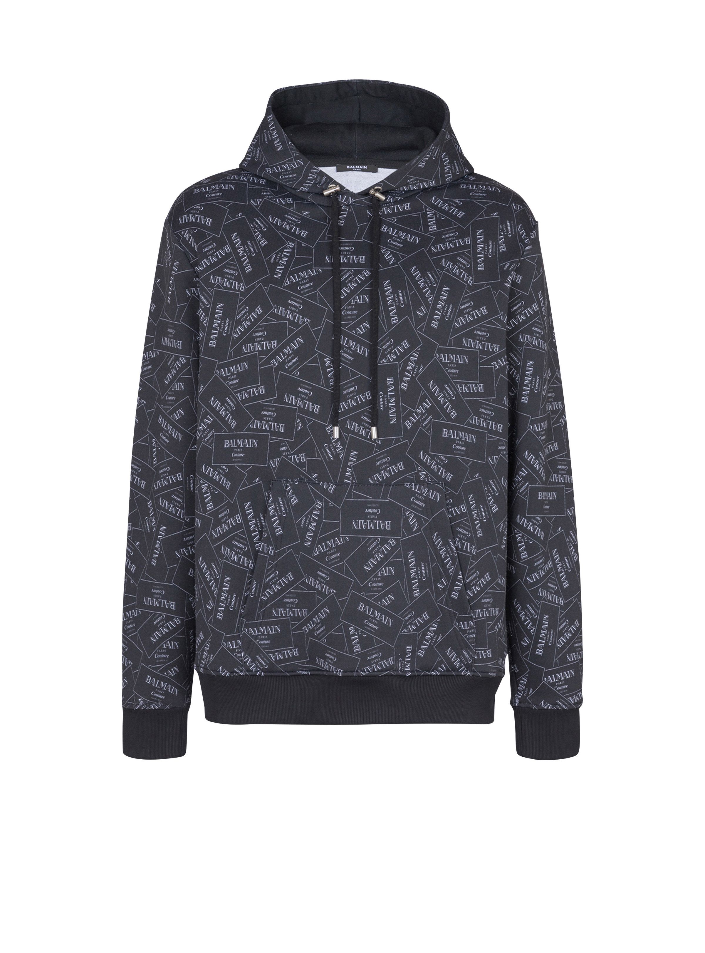 Balmain o1mt1gz0126 Balmain AO Couture Label Hoodie in Black Size US M / EU 48-50 / 2 - 1 Thumbnail