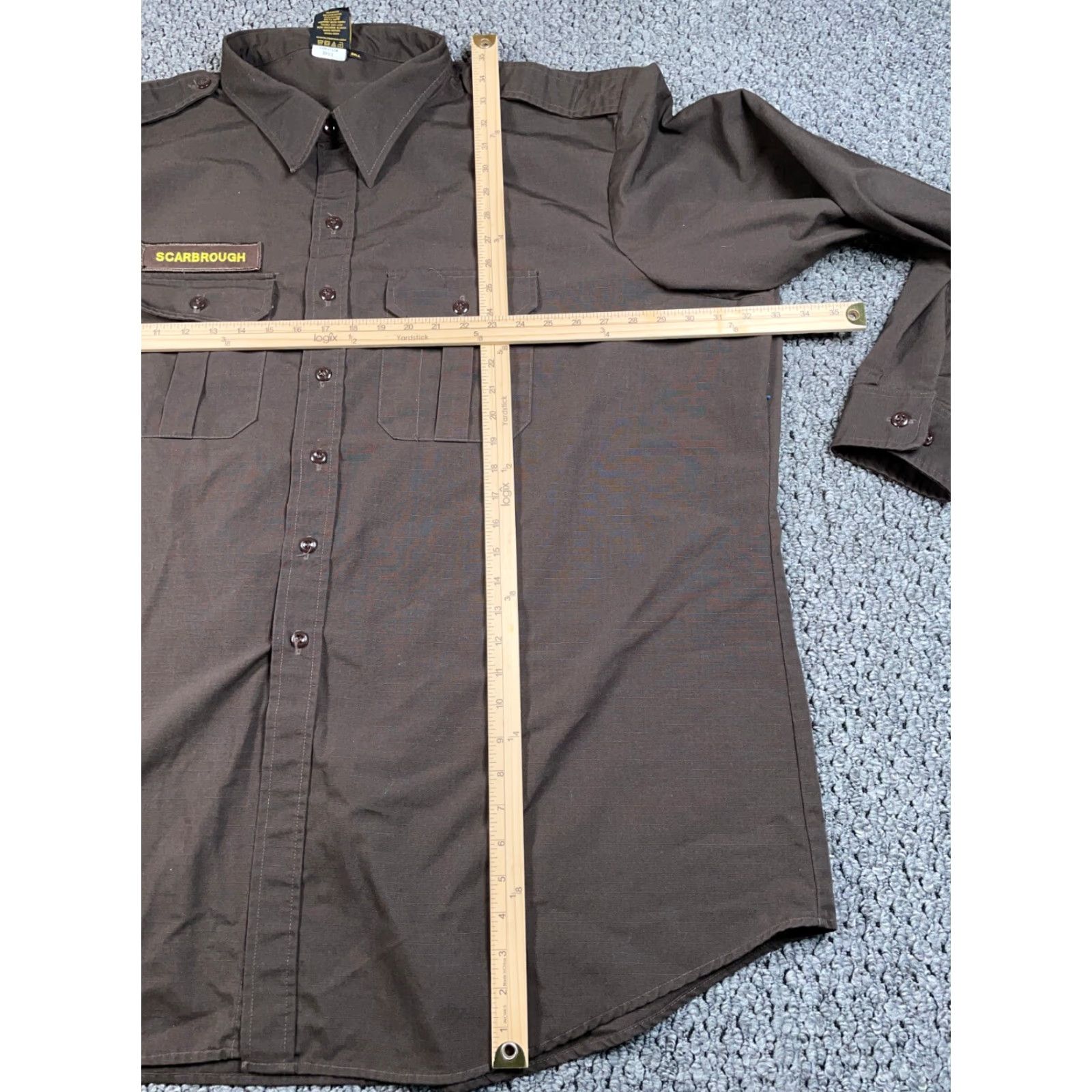 Propper Propper Military Tactical Shirt Adult 3XL Long Brown Name Patch Polyester Blend Button-Up Shirt Mens 90s Military Workwear Twill Brown Size US XXL / EU 58 / 5 - 5 Thumbnail