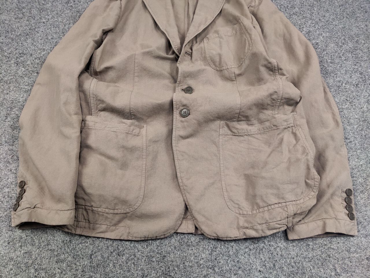 Faconnable Faconnable Cotton x Linen Beige Blazer Pocket Jacket Size US L / EU 52-54 / 3 - 9 Thumbnail