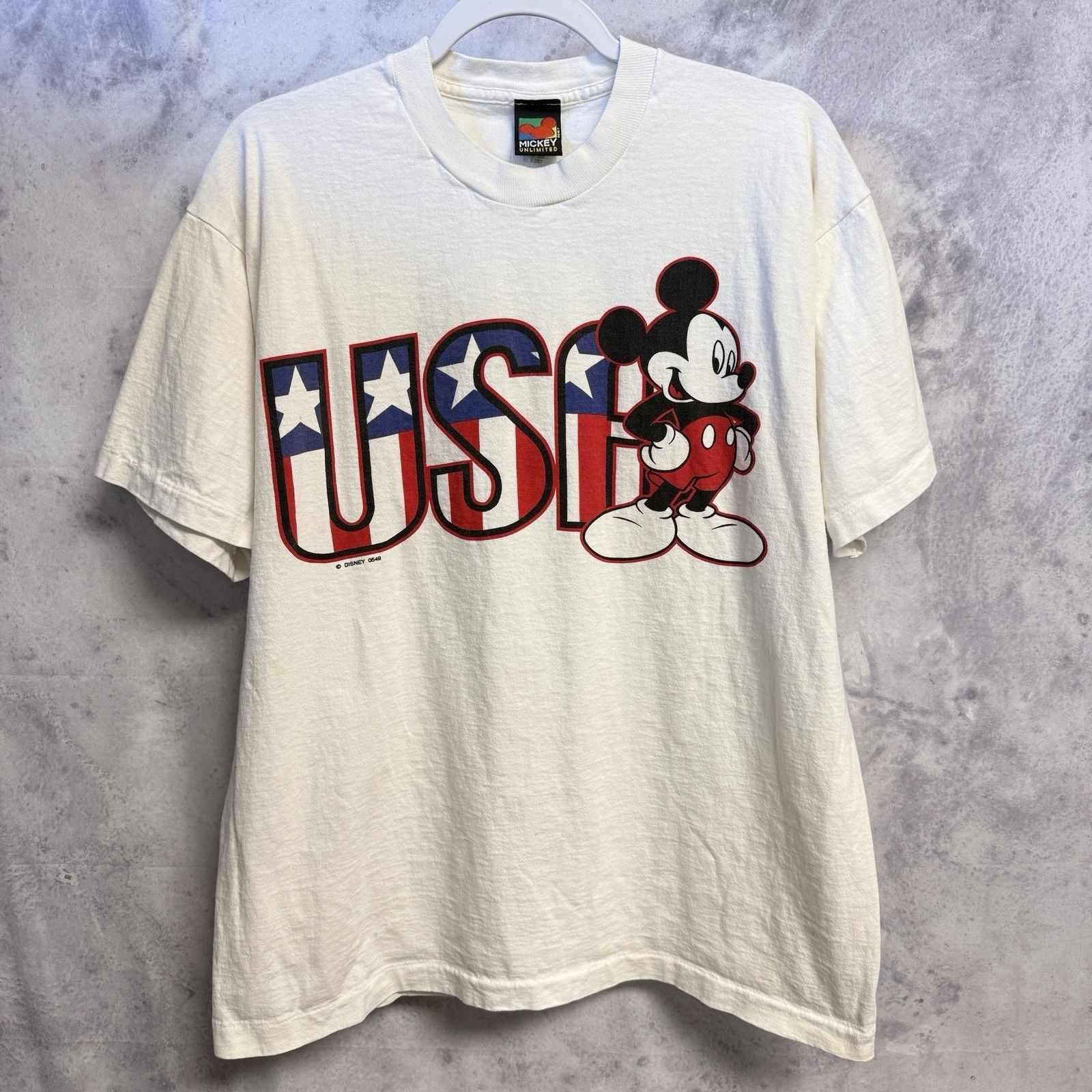 Mickey Unlimited Vintage 90s Mickey Mouse USA T Shirt White Mickey Unlimited Size US L / EU 52-54 / 3 - 2 Thumbnail