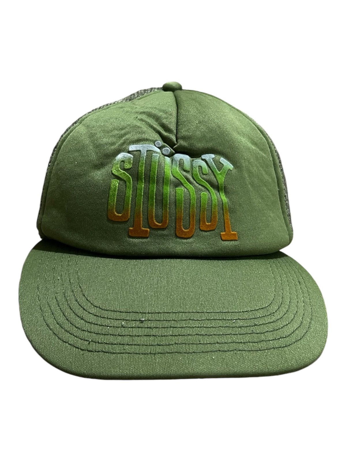 Stussy × Vintage Old Stussy Rasta Script Mesh Cap Size ONE SIZE - 2 Thumbnail