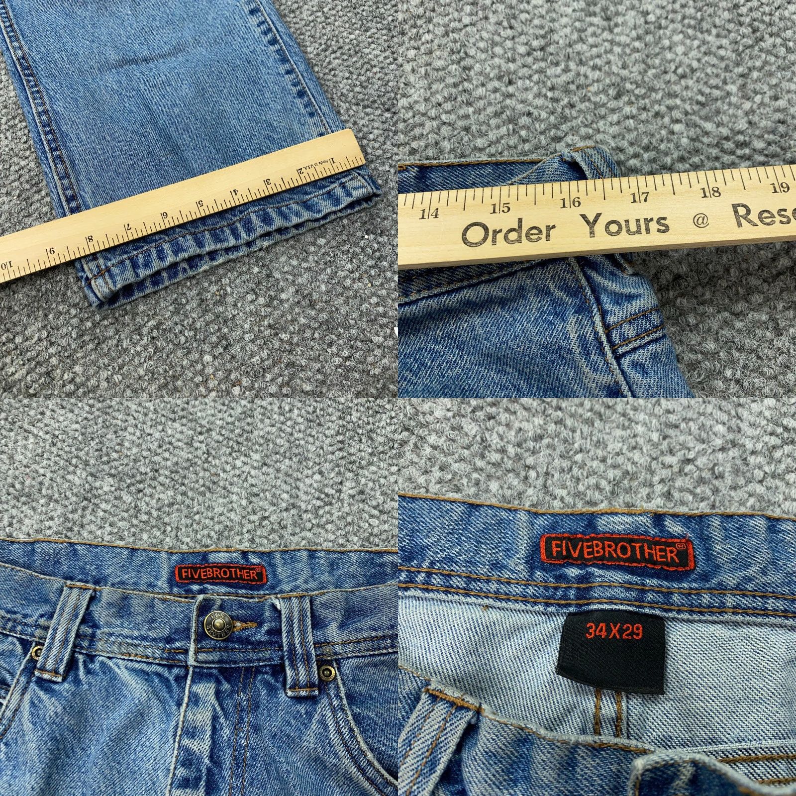 Vintage VINTAGE Five Brother Jeans Mens 34x29 Blue Faded | Five Brother | Jeans | Men | 34x29 | Blue | Vintage Size US 32 / EU 48 - 8 Thumbnail