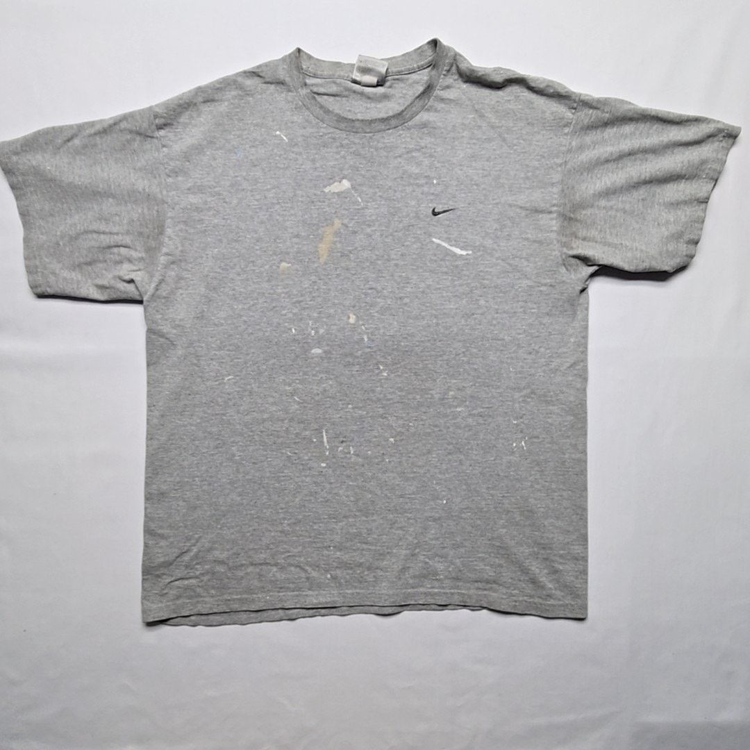 Nike Vintage Nike Paint Splatter Tee Gray Swoosh L Distressed Size US L / EU 52-54 / 3 - 1 Thumbnail