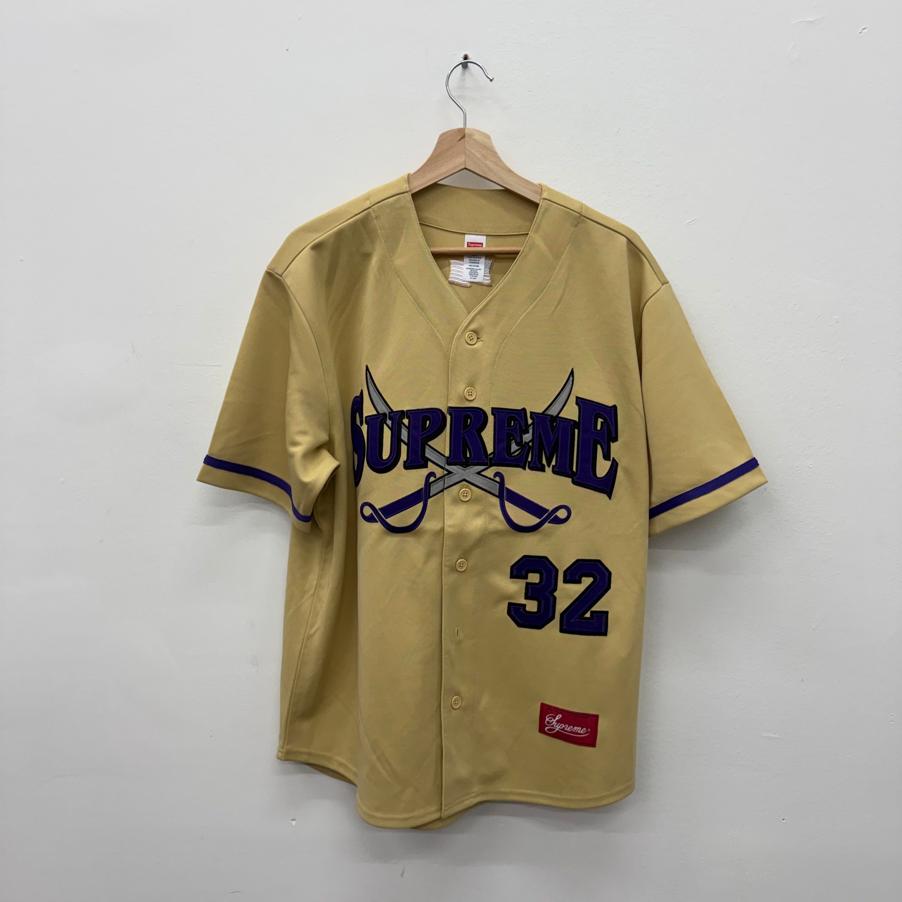 Supreme Supreme Swords Gold Purple Baseball Jersey - Size M Size US M / EU 48-50 / 2 - 1 Thumbnail