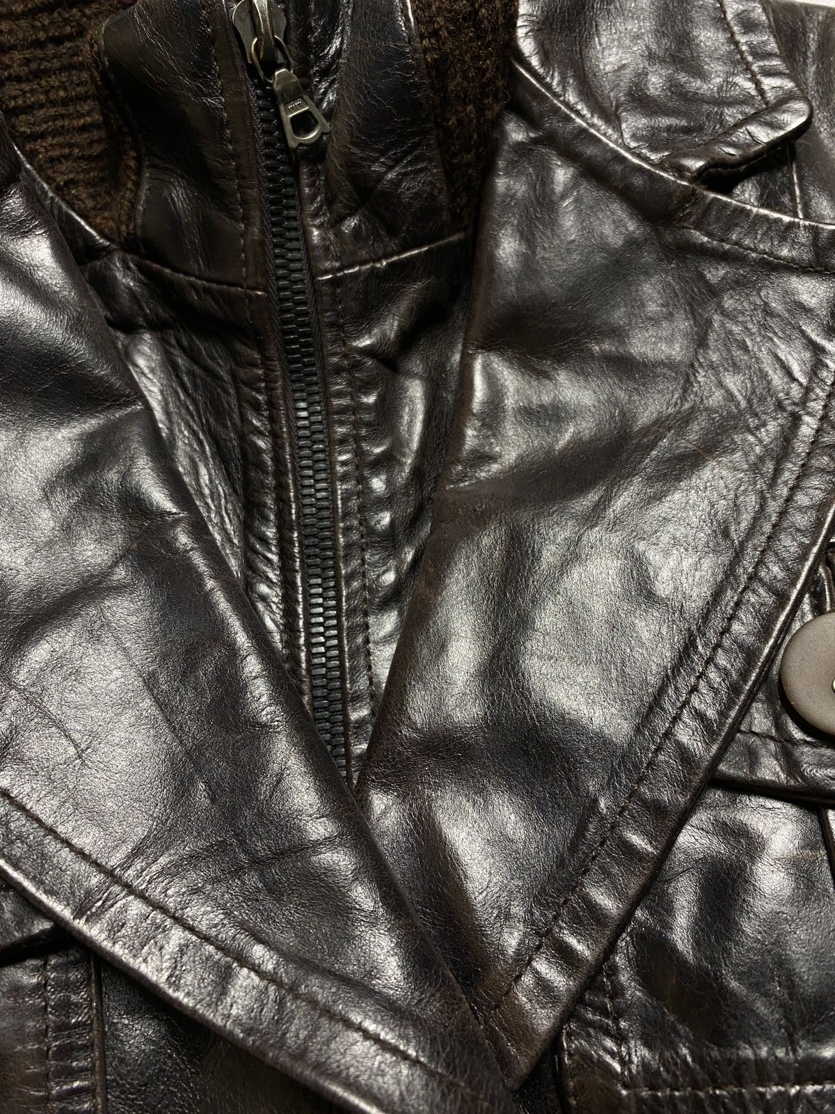 Vintage Ventcouvert Brown leather fitted jacket vintage oldmoney y2k Size S / US 4 / IT 40 - 9 Thumbnail