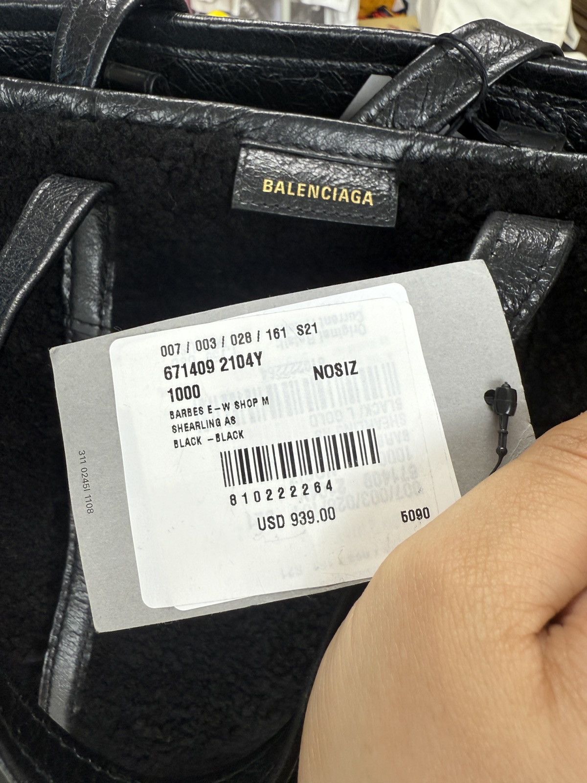 Balenciaga Balenciaga Barbes Medium East-West Shopper Bag in Shearling Size ONE SIZE - 10 Thumbnail