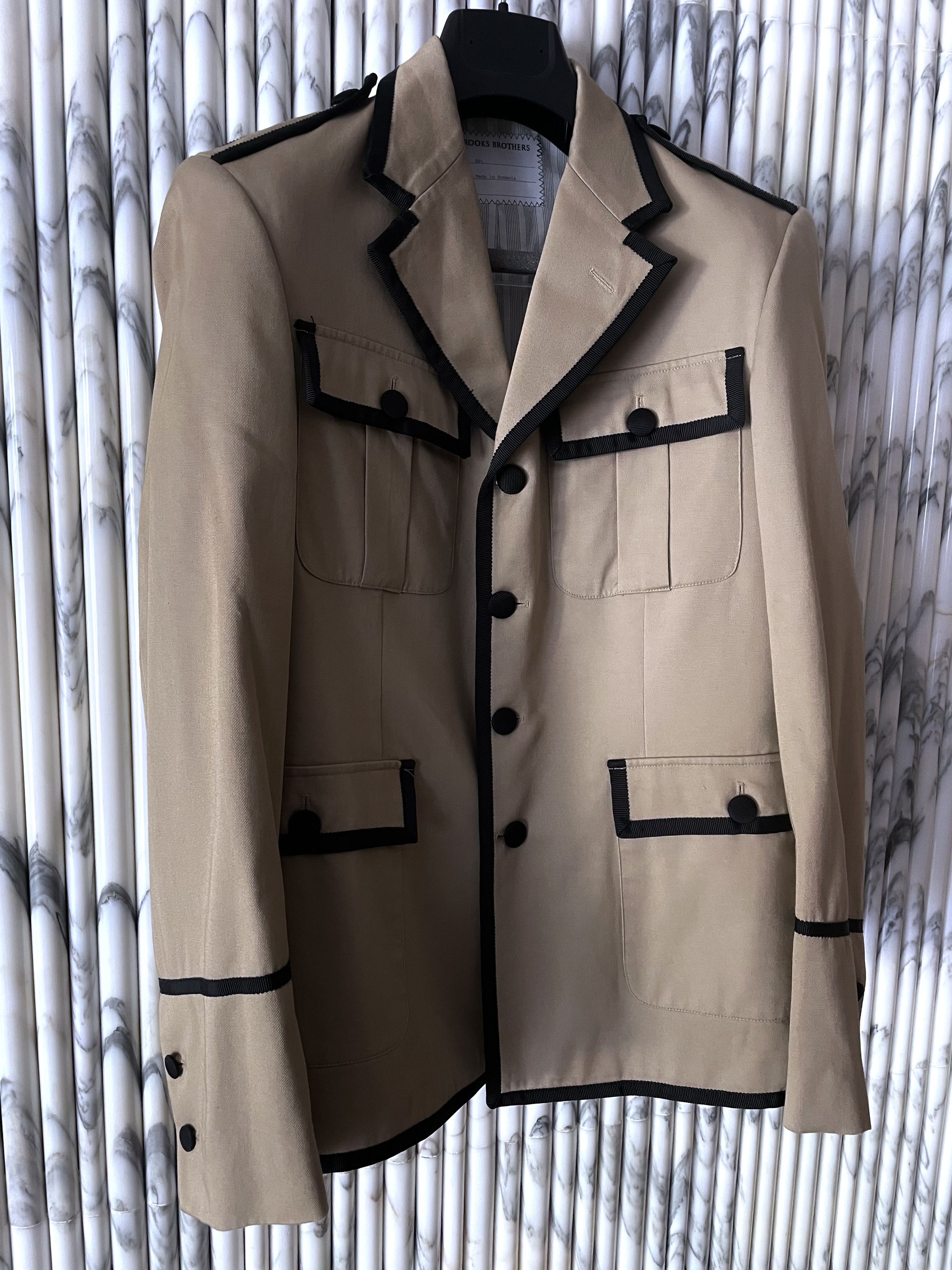 Brooks Brothers Black Fleece THOM BROWNE GROSGRAIN PIPING MILITARY OFFICER JACKET Size US M / EU 48-50 / 2 - 2 Thumbnail
