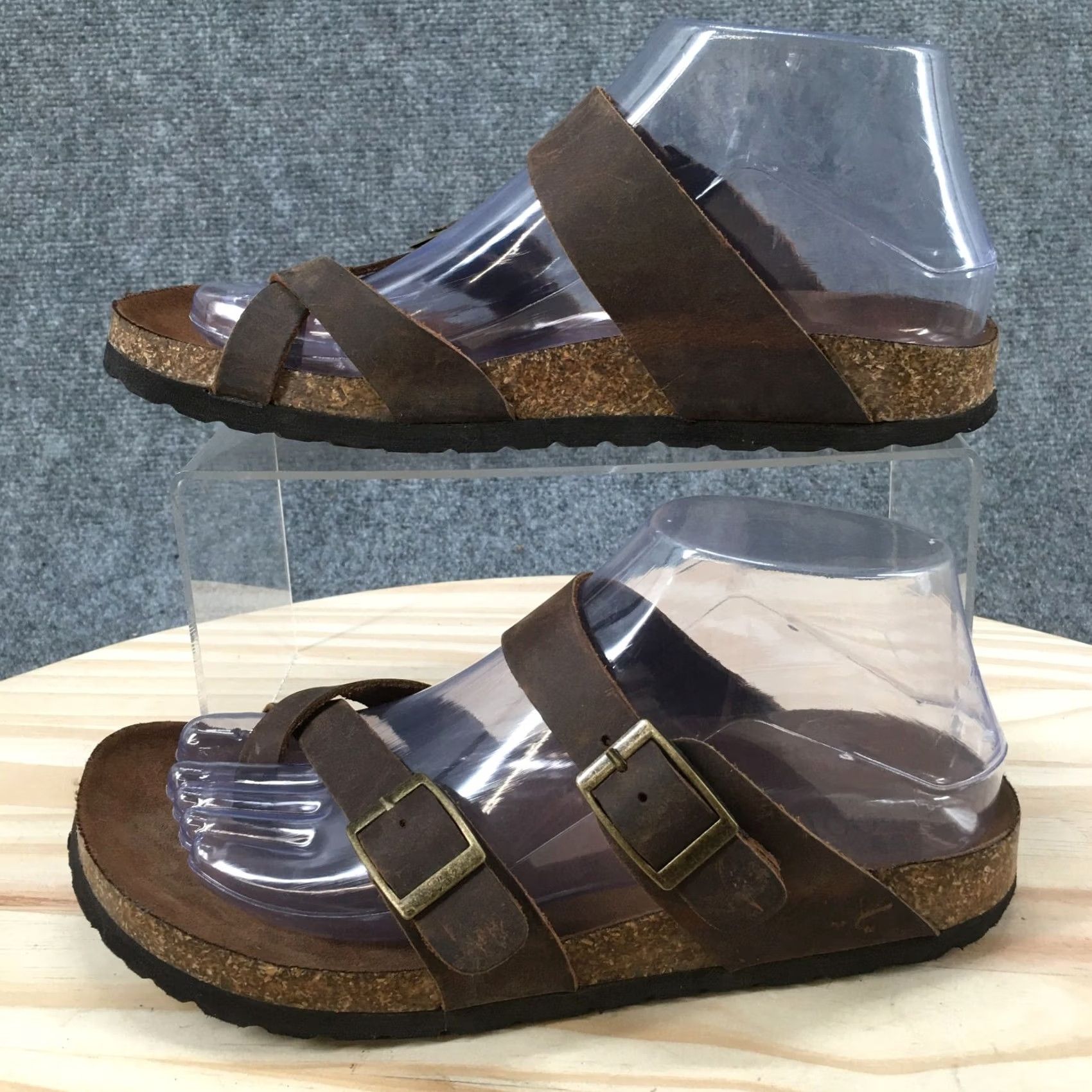 Vintage White Mountain Gracie Sandal Womens 7 M Brown Slip On Slide Flats Footbeds Leather Upper Casual Shoes Size US 7 / IT 37 - 5 Thumbnail