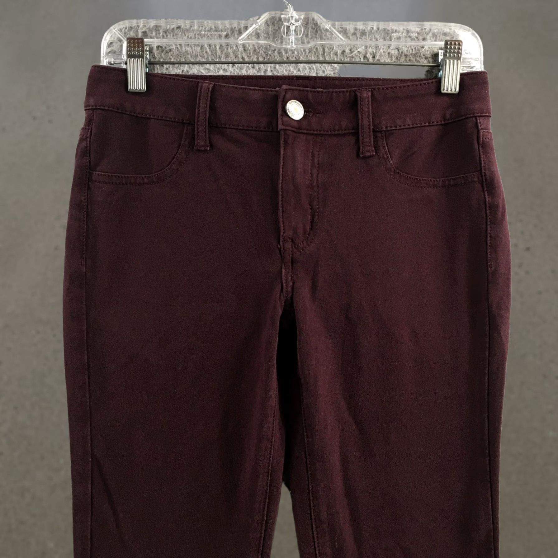 American Eagle Outfitters American Eagle Outfitters Jegging Pants Womens 4 Burgundy Cotton Blend Zip Fly Skinny Pants Boys Womens? Size 27" / US 4 / IT 40 - 1 Thumbnail