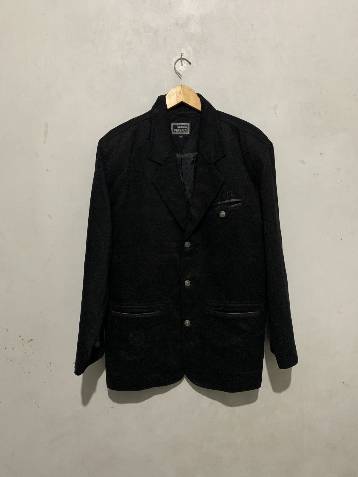 Versace Suits Blazer Gianni versace Black Wool Canvas XL Original Size 40R - 1 Thumbnail