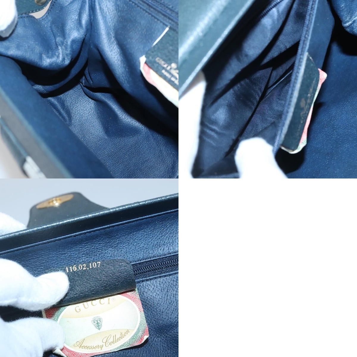 Gucci GUCCI Shoulder Bag Pvc Leather Navy Gold 116 02 107 Size ONE SIZE - 12 Thumbnail