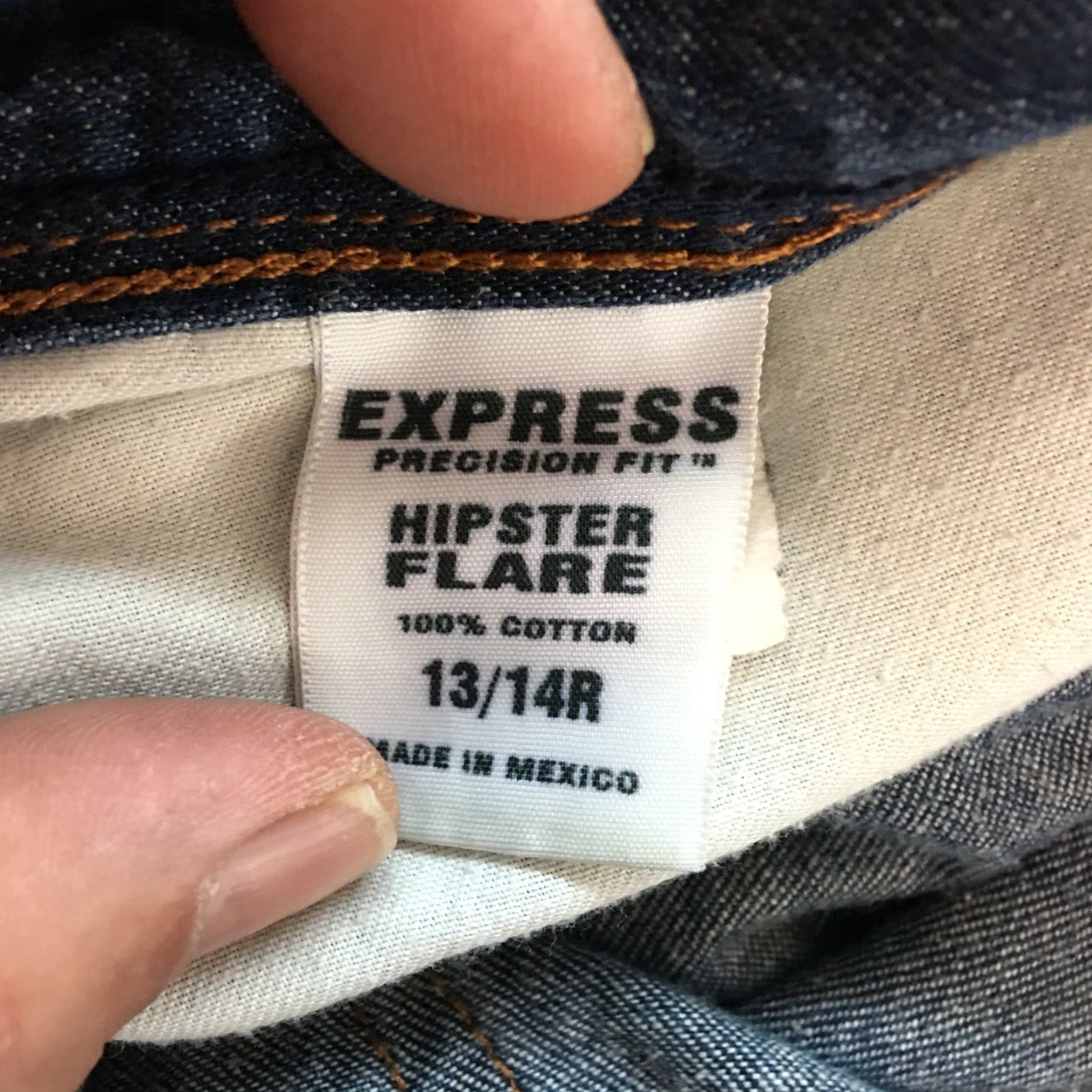 Express Express Precision Fit Hipster Flare Jeans Blue Womens Size 13/14 Regular 28 in Inseam Size 34" / US 12 / IT 48 - 7 Thumbnail