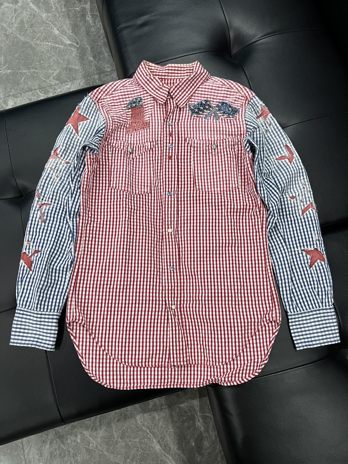 Kapital Kapital American Flag Motif Plaid Snap Shirt Size US L / EU 52-54 / 3 - 1 Thumbnail