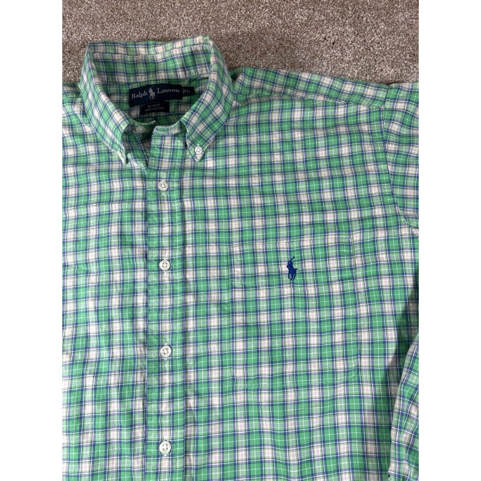 Ralph Lauren Ralph Lauren Blake Green Multicolor Plaid Button-Up Shirt Pony Long Sleeve Large Mens Regular Cotton Button-Front Shirt Size US L / EU 52-54 / 3 - 2 Thumbnail