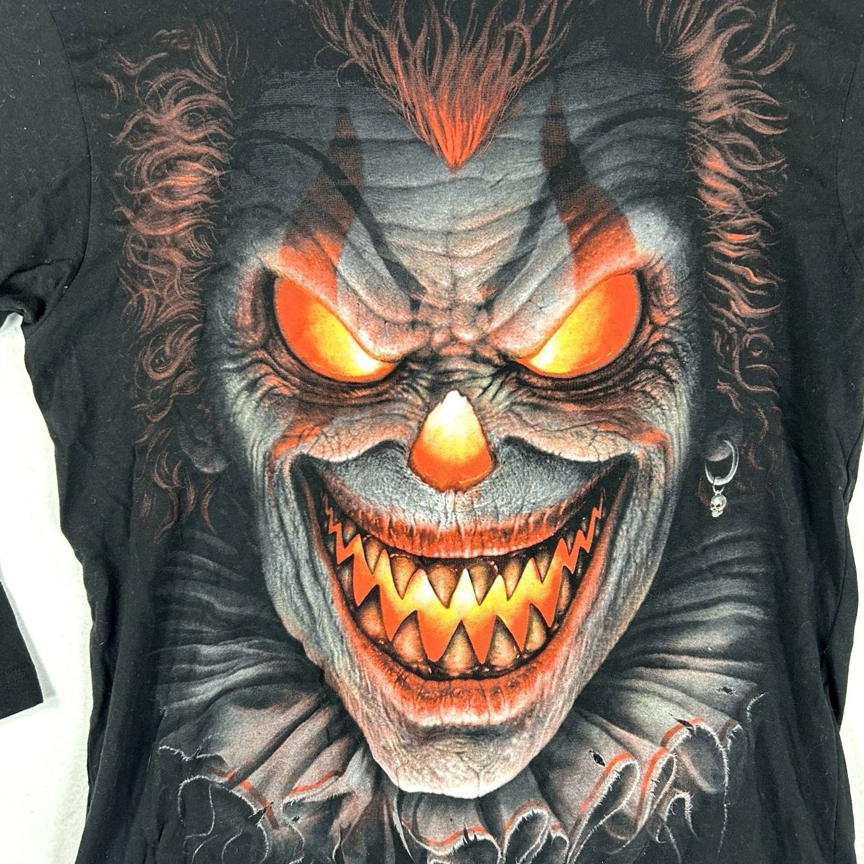 Vintage Spiral Graphic Shirt Men’s L Double-Sided Clown Flame Biker Tee Y2K Col black Shirt Mens Large Graphic Print Long Sleeve 2010-2019 Size US L / EU 52-54 / 3 - 2 Thumbnail