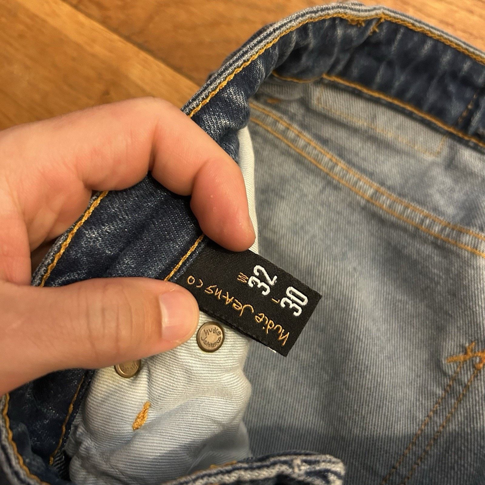 Nudie Jeans Straight Sally Indigo Autumn Blue Stretch Jeans 32x30 Size 32" / US 10 / IT 46 - 4 Thumbnail