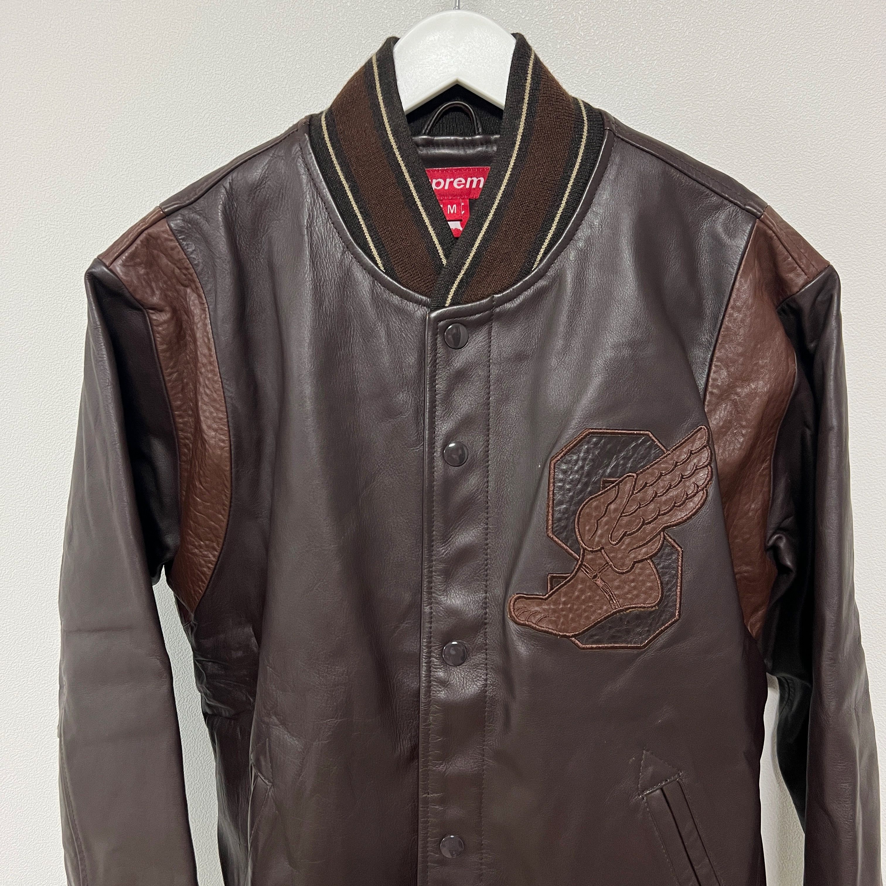 Supreme Supreme AW05 Wing Foot Leather Varsity Jacket Brown Size US M / EU 48-50 / 2 - 4 Thumbnail