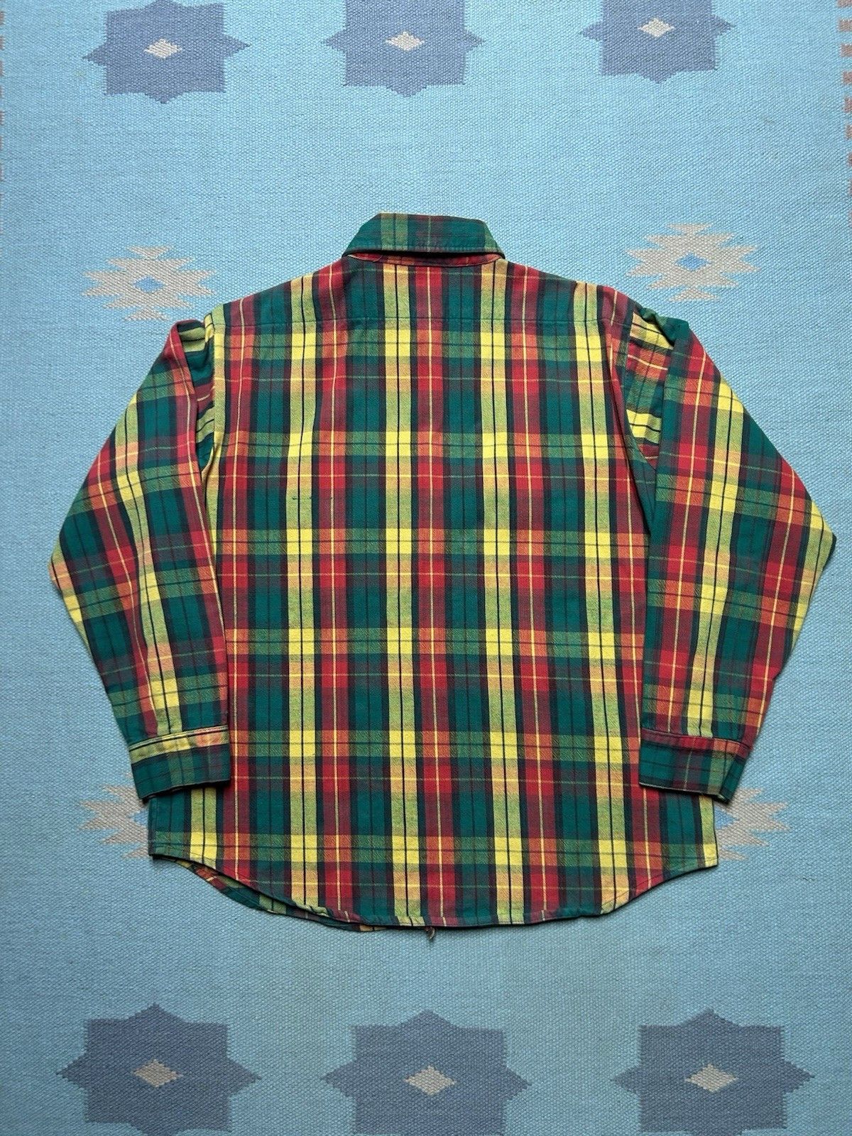Vintage Vtg 60s long sleeve flannel shirt woven cotton plaid large Size US L / EU 52-54 / 3 - 7 Thumbnail