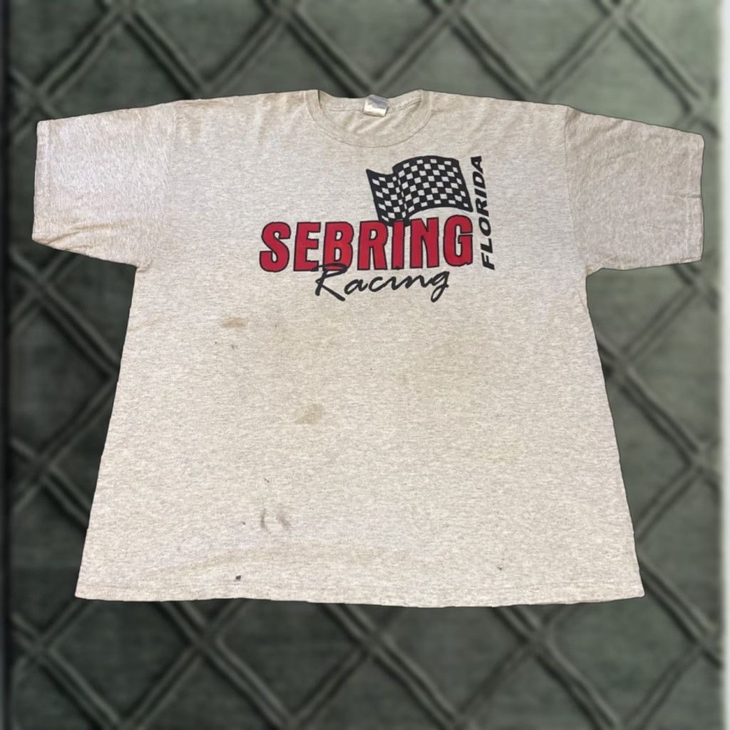 Gildan VINTAGE Sebring Racing Team Florida Grey Red T-Shirt 2XL Mens Gildan Florida 90s Racing Mens Size US XXL / EU 58 / 5 - 1 Thumbnail