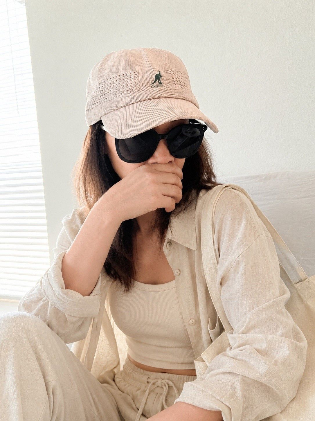 Kangol Kangol Tropic Ventair Spacecap Beige Knit Baseball Cap XXL Size ONE SIZE - 1 Thumbnail