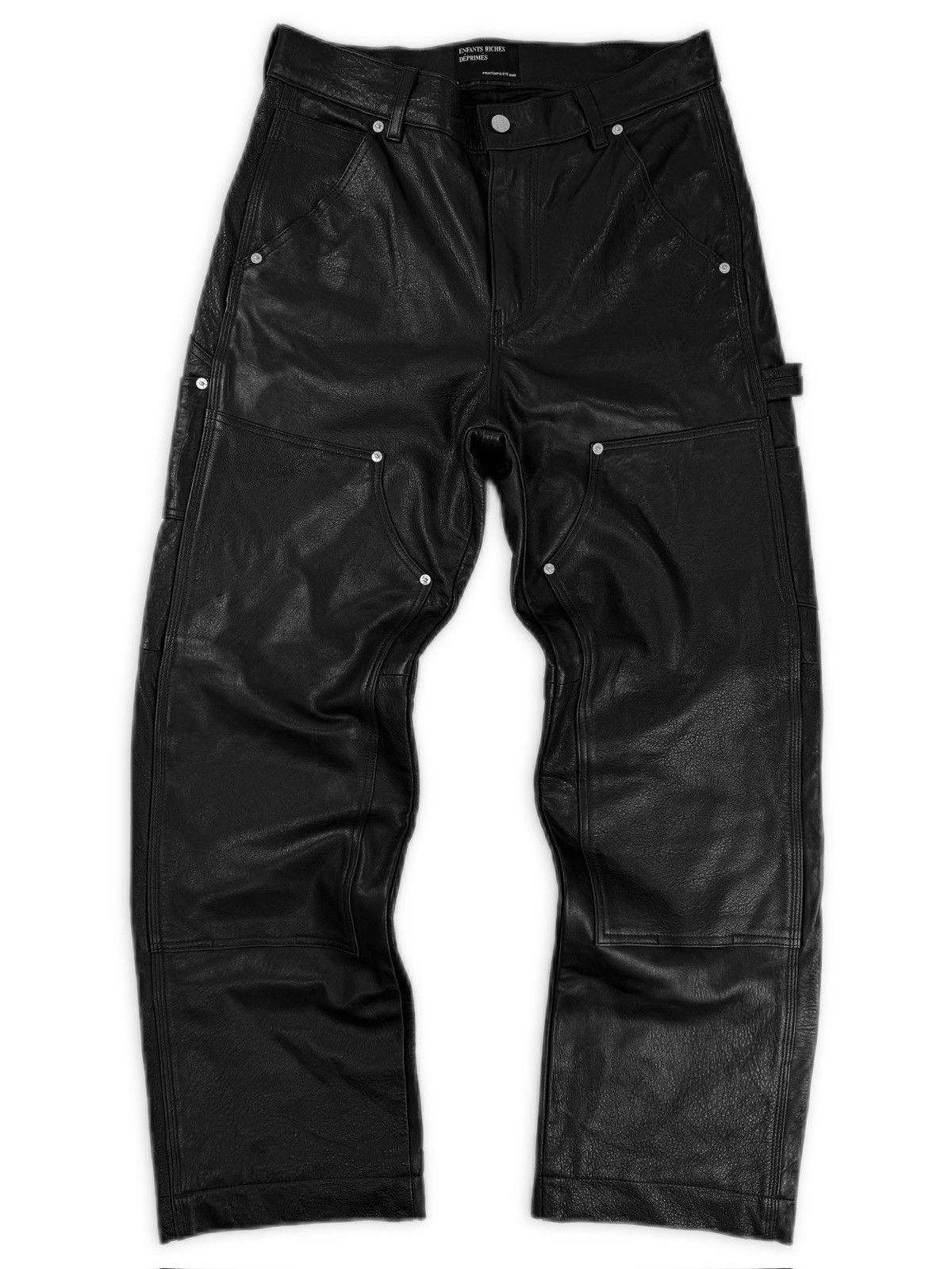 Enfants Riches Deprimes AW25 Enfants Riches Deprimes Wide Black Leather Double Knee Carpenter Pants Size US 32 / EU 48 - 1 Thumbnail