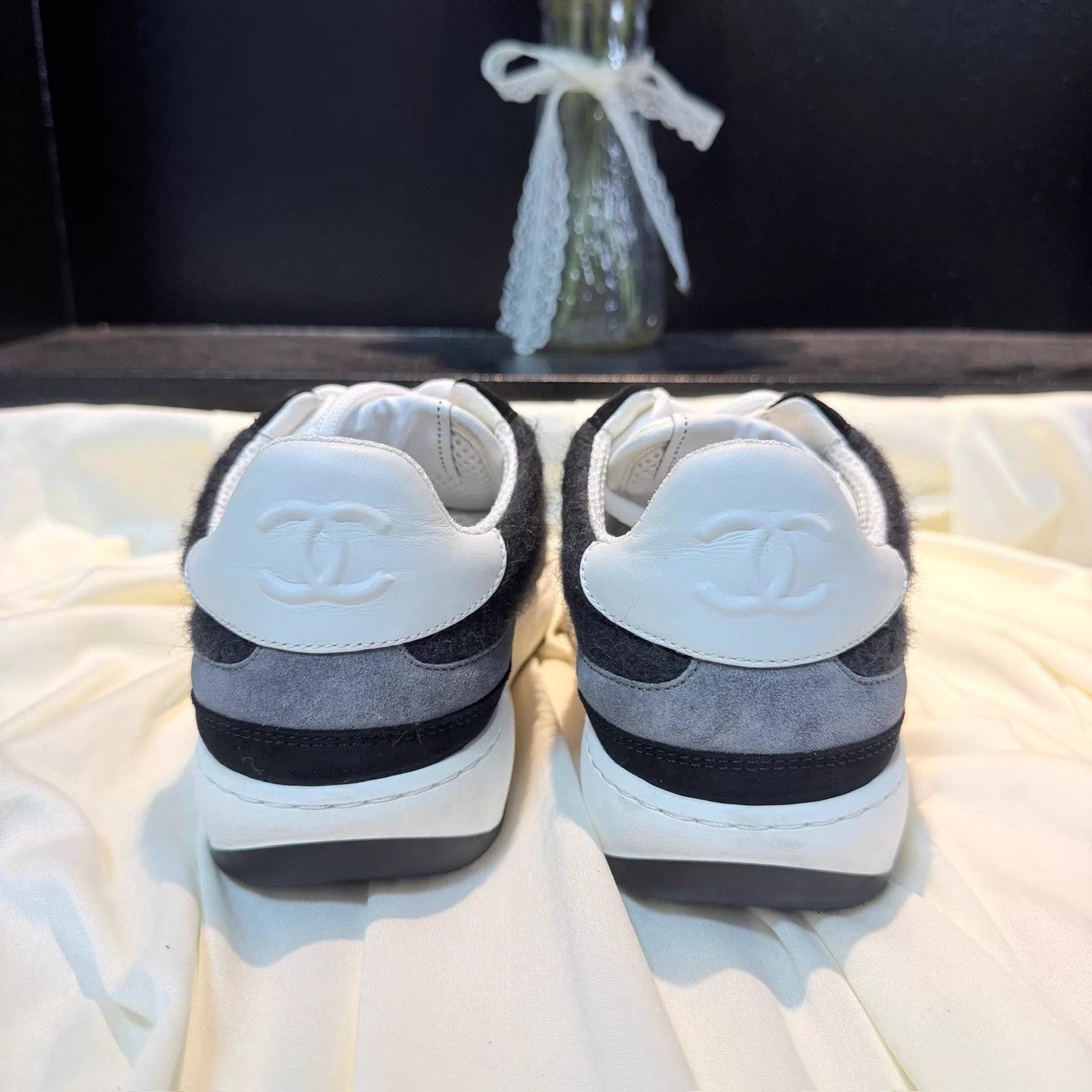 Chanel CHANEL 24B B&W CC Panda Sneakers 36 99% nh3165 Size US 5.5 / IT 35.5 - 3 Thumbnail