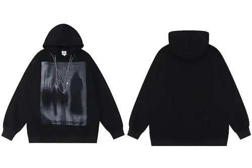 Japanese Brand Rare fashion goth gothic shadow hoodie sweatshirt with chain Size US M / EU 48-50 / 2 - 4 Thumbnail