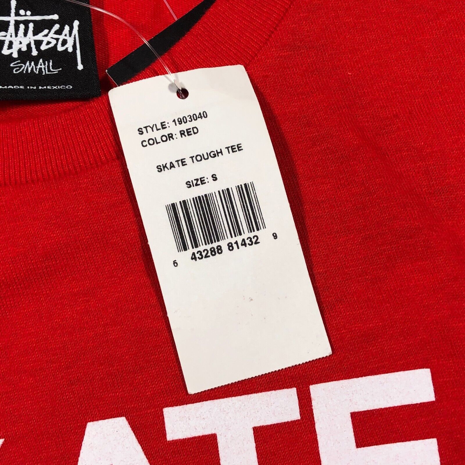 Stussy New Stussy Skate Tough SS Logo Red White Tee Size Small S Size US S / EU 44-46 / 1 - 4 Thumbnail