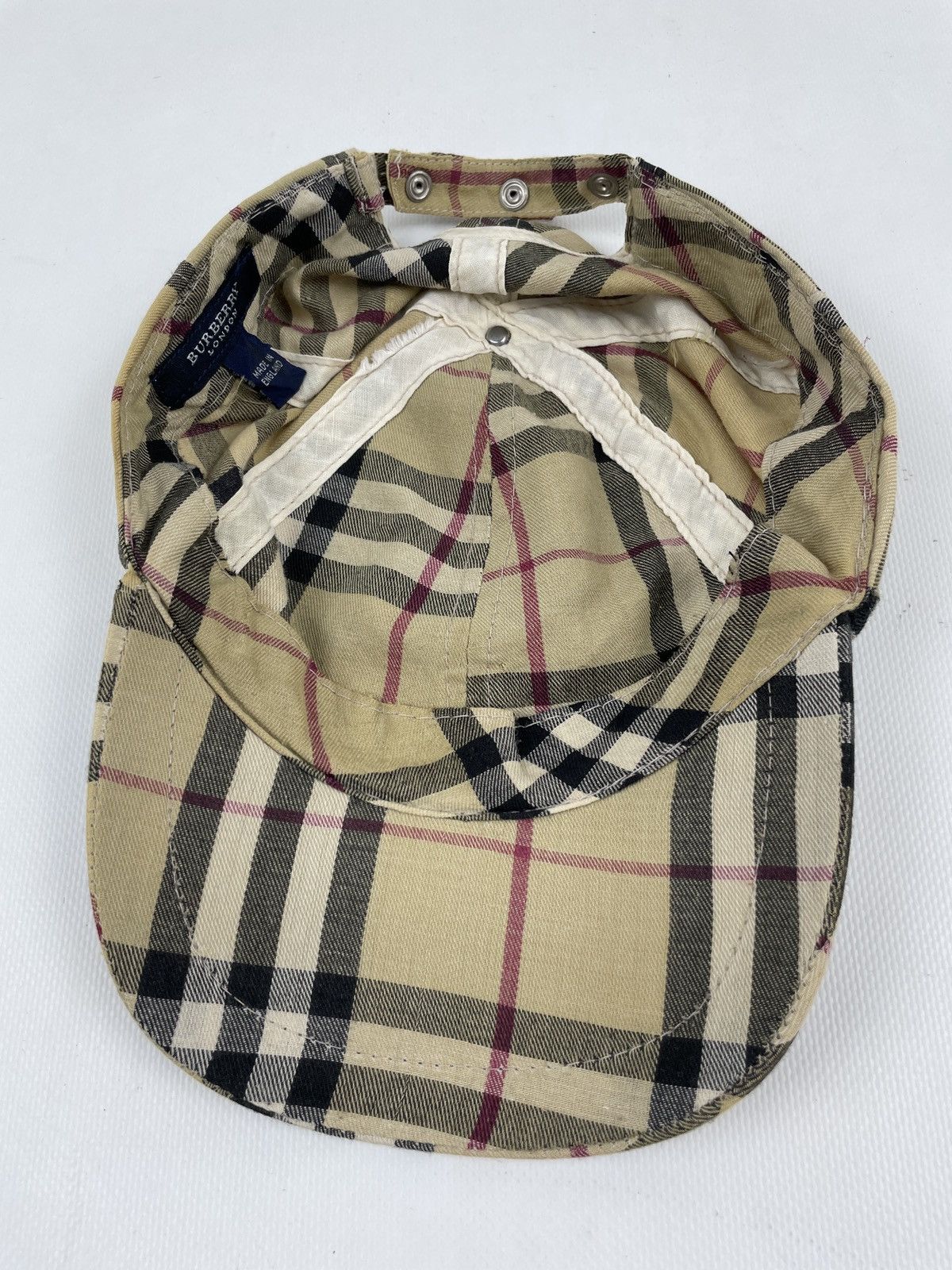 Burberry RARE Nova Check Beige LONDON Bassebal Cap Adjustable Hat M Size ONE SIZE - 9 Thumbnail