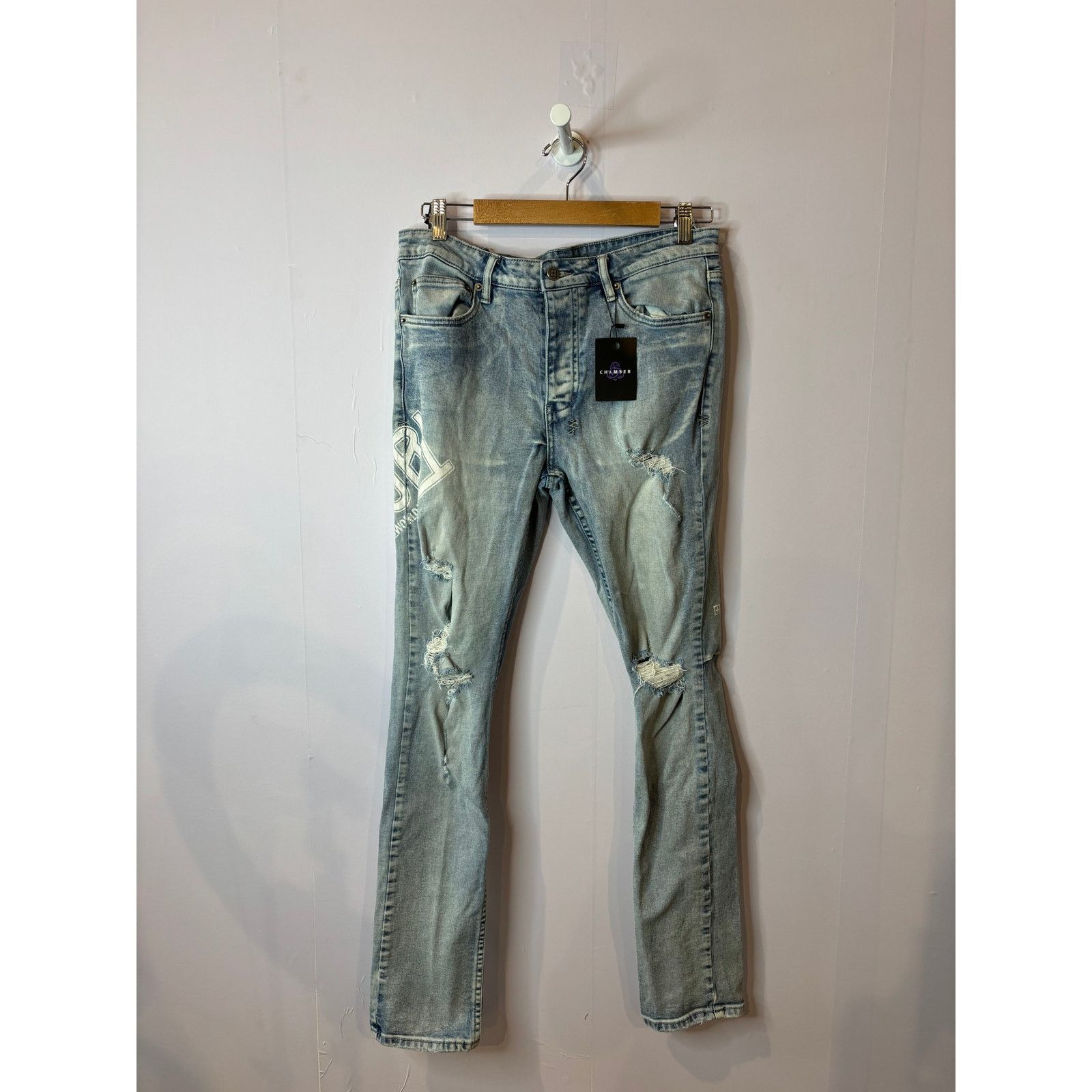 Ksubi Ksubi Jeans Light Wash White Writing Ripped Size US 32 / EU 48 - 1 Thumbnail