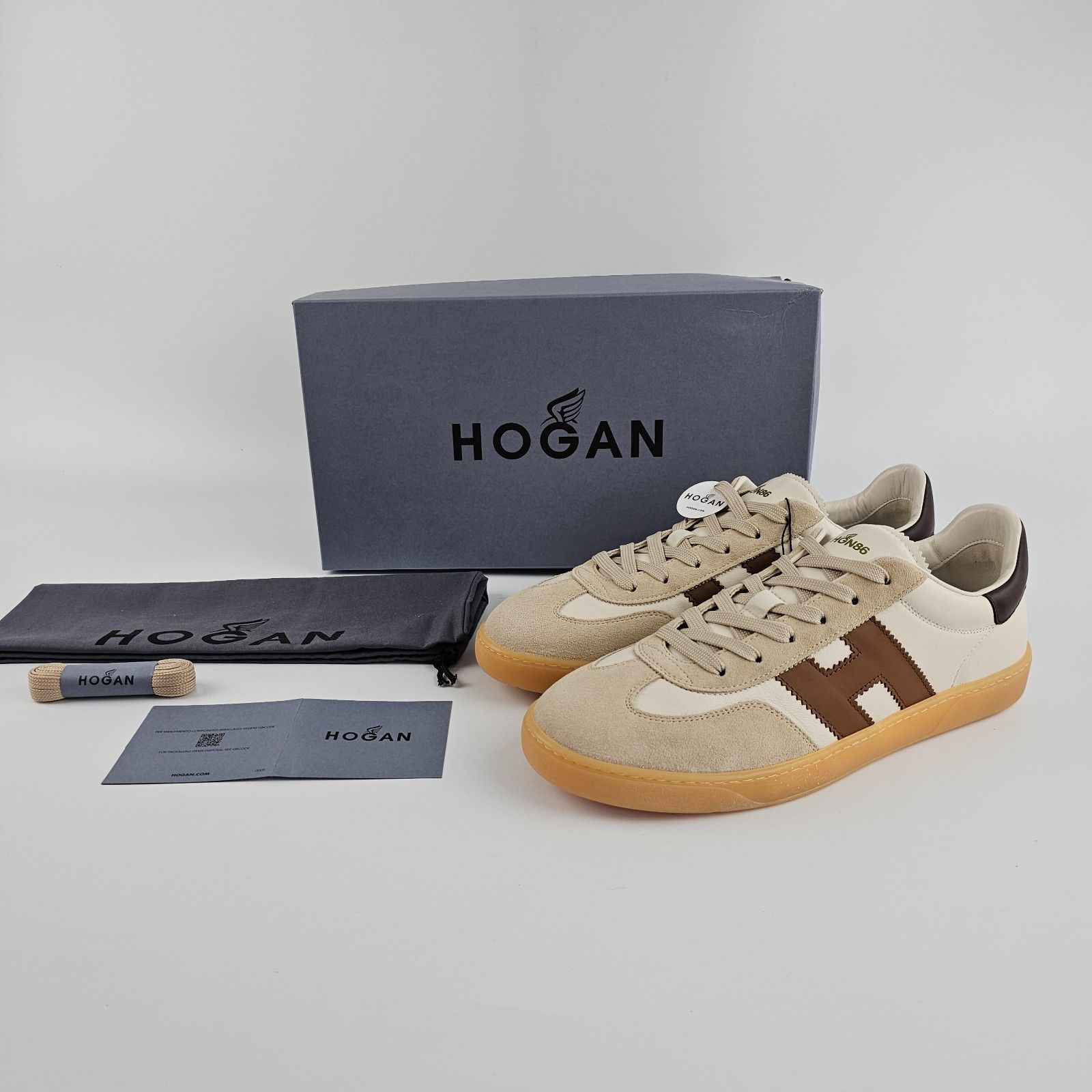 Hogan HOGAN Cool White/Brown Sneakers New & Authentic Size US 10.5 / EU 43-44 - 2 Thumbnail