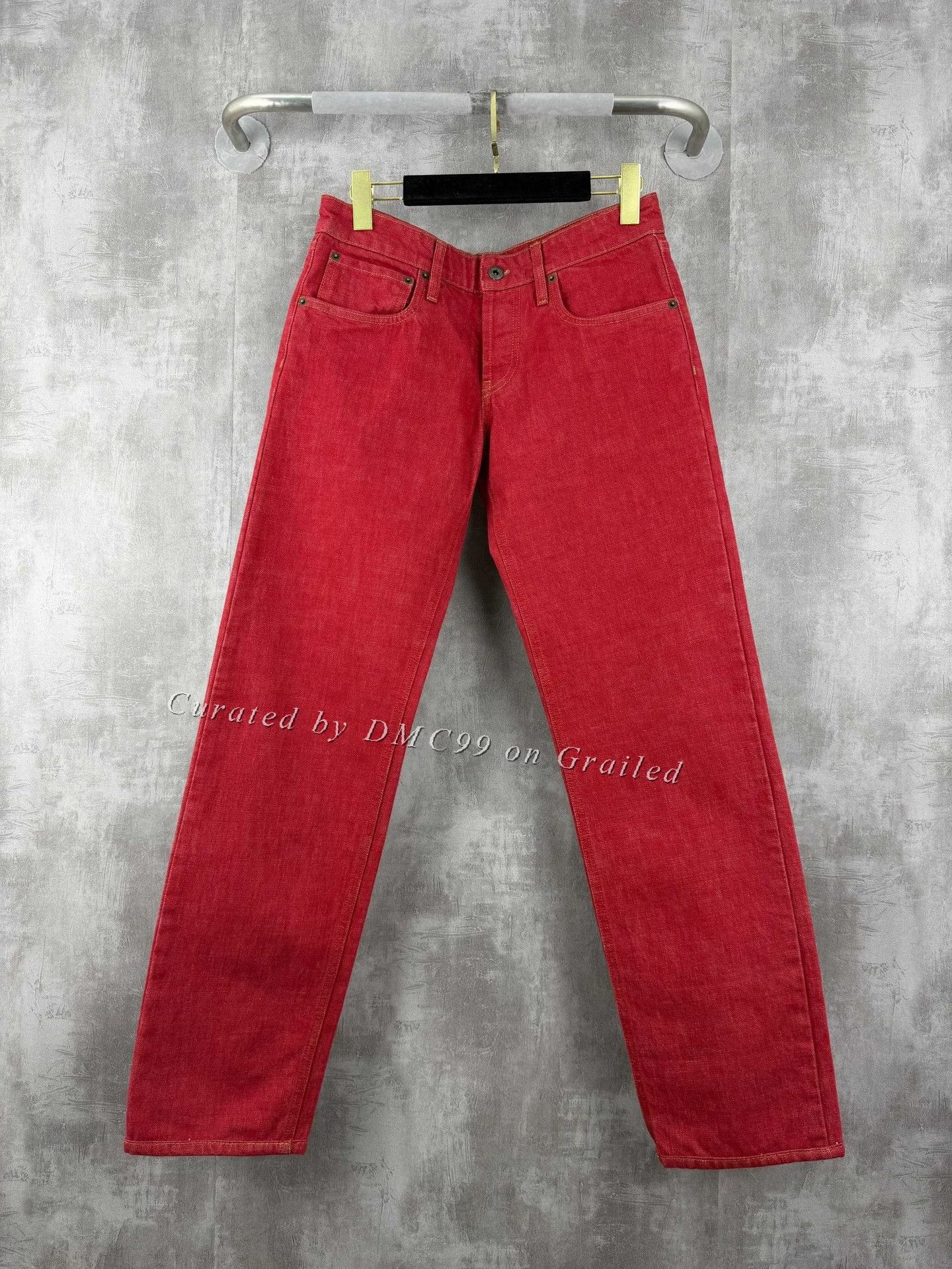 Miu Miu Miumiu Red Embroidered Logo Jeans Size 24" / US 00 / IT 34 - 1 Thumbnail