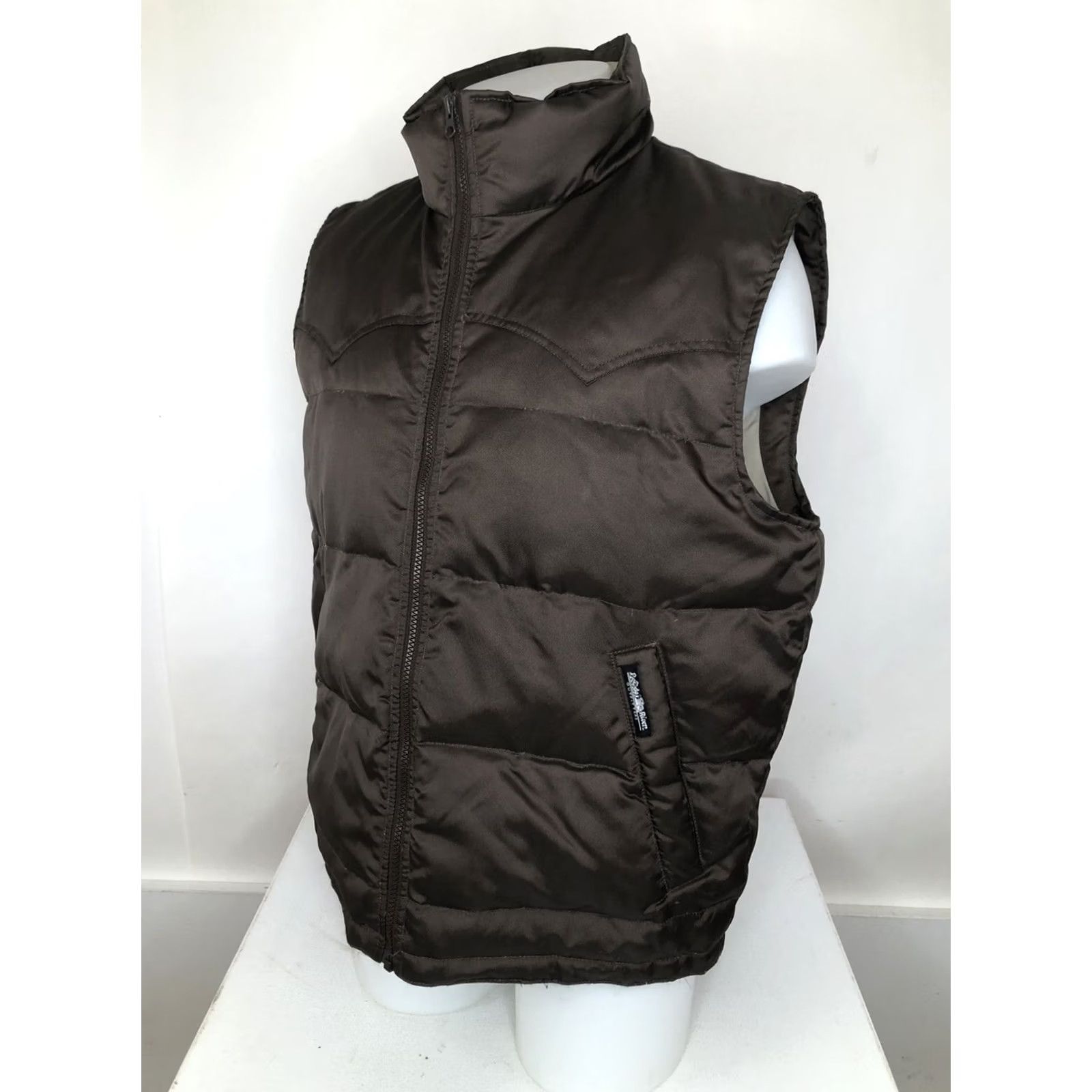 Vintage POWDER RIVER OUTFITTERS Panhandle Slim Vest - Leather Down 55% DOWN 45% FEATHERS Puffer Western Mens L Brown Size L Size US L / EU 52-54 / 3 - 2 Thumbnail