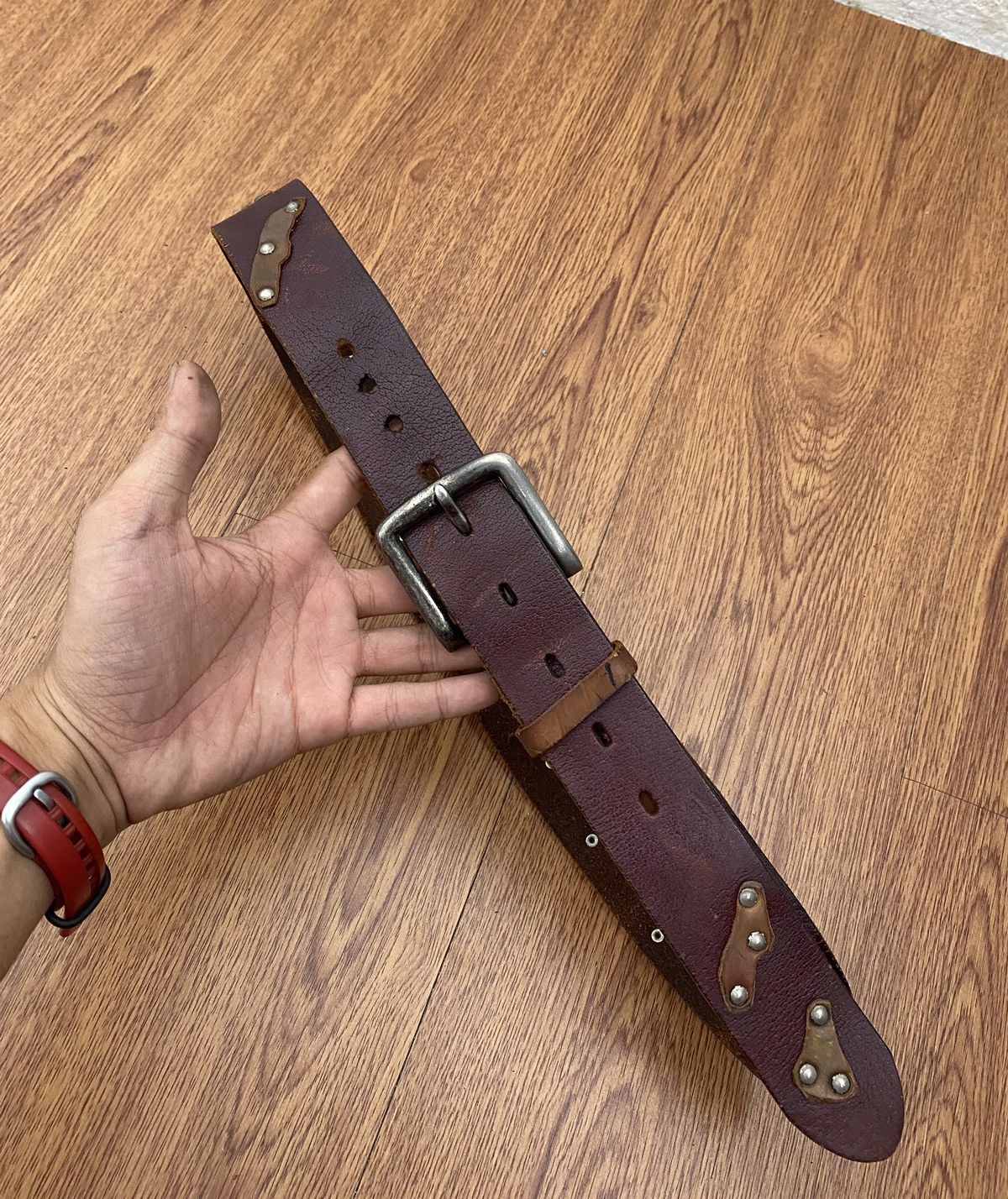 Handmade × Japanese Brand × Vintage Vintage Handmade patchwork leather belt Size ONE SIZE - 2 Thumbnail