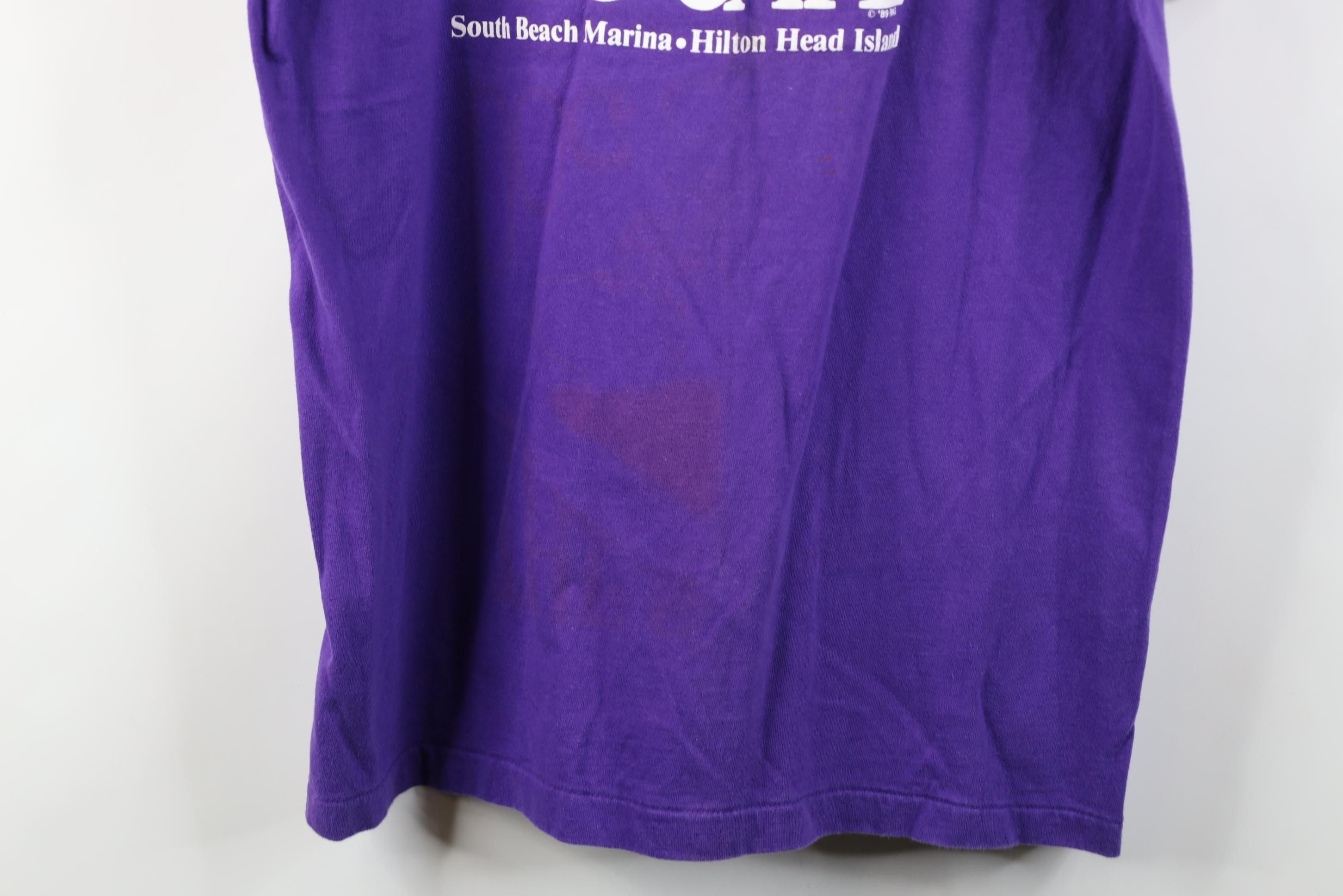Vintage Vintage 80s Spell Out 1989 Salty Dog Cafe T-Shirt Purple USA Size US XL / EU 56 / 4 - 19 Thumbnail