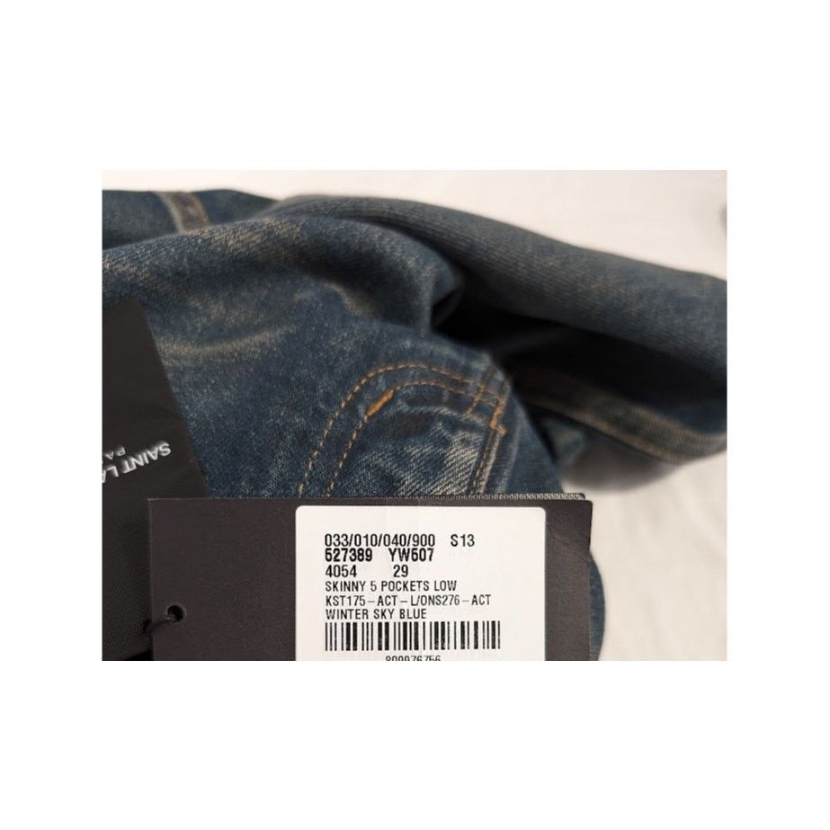 Saint Laurent Paris o1rshd1 Skinny 5 Pockets Low Pants in Winter Sky Blue Size US 29 - 20 Thumbnail