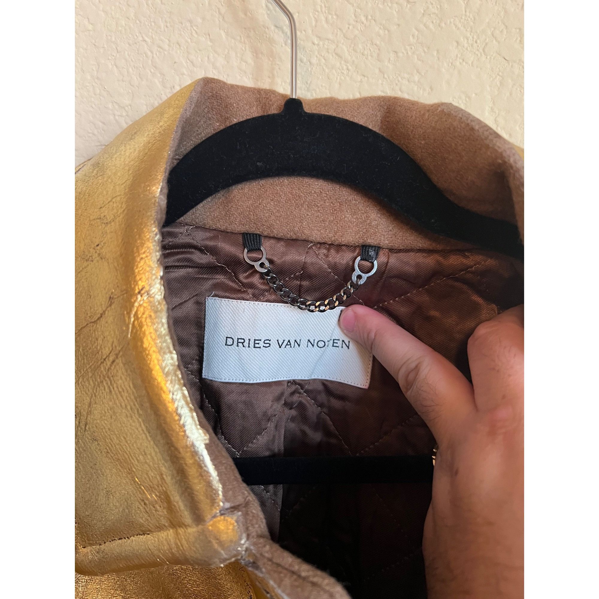 Dries Van Noten Dries Van Noten Belted Metalic Coated Wool Womens Jacket - S Size L / US 10 / IT 46 - 8 Thumbnail