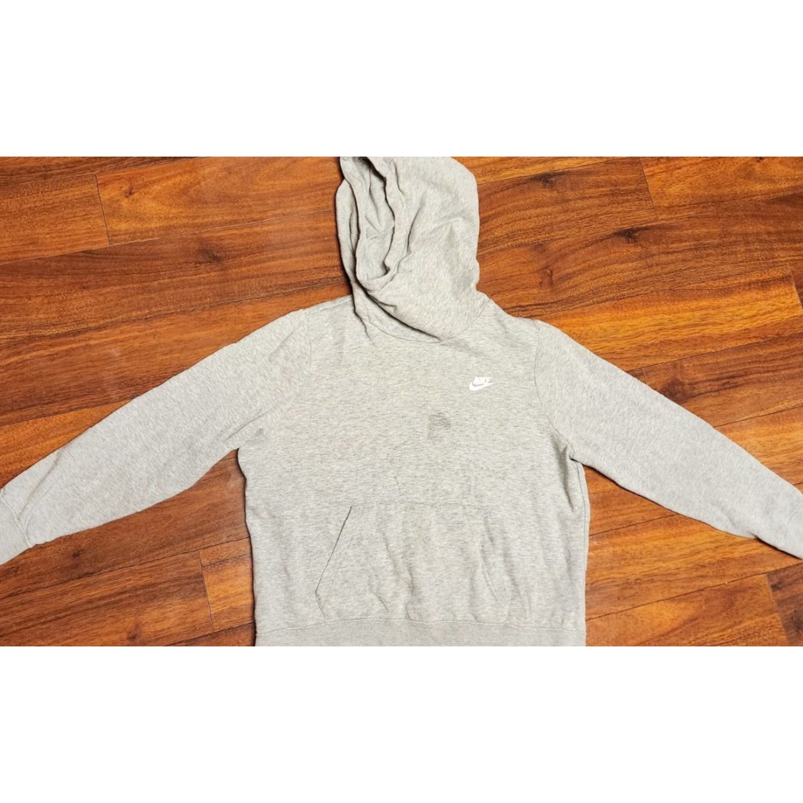 Nike Nike Hoodie Unisex Adults XL Sweatshirt Pullover Cotton Blend Gray Regular Pocket Hooded All Seasons City Retro Sports Size US XL / EU 56 / 4 - 3 Thumbnail