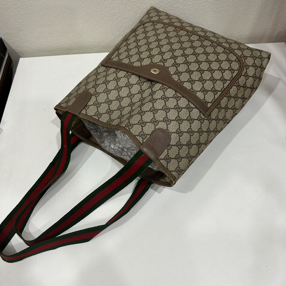 Gucci ‼️YES‼️ VINTAGE GUCCI GG SUPREME SHERRY LINE TOTE BAG Size ONE SIZE - 4 Thumbnail