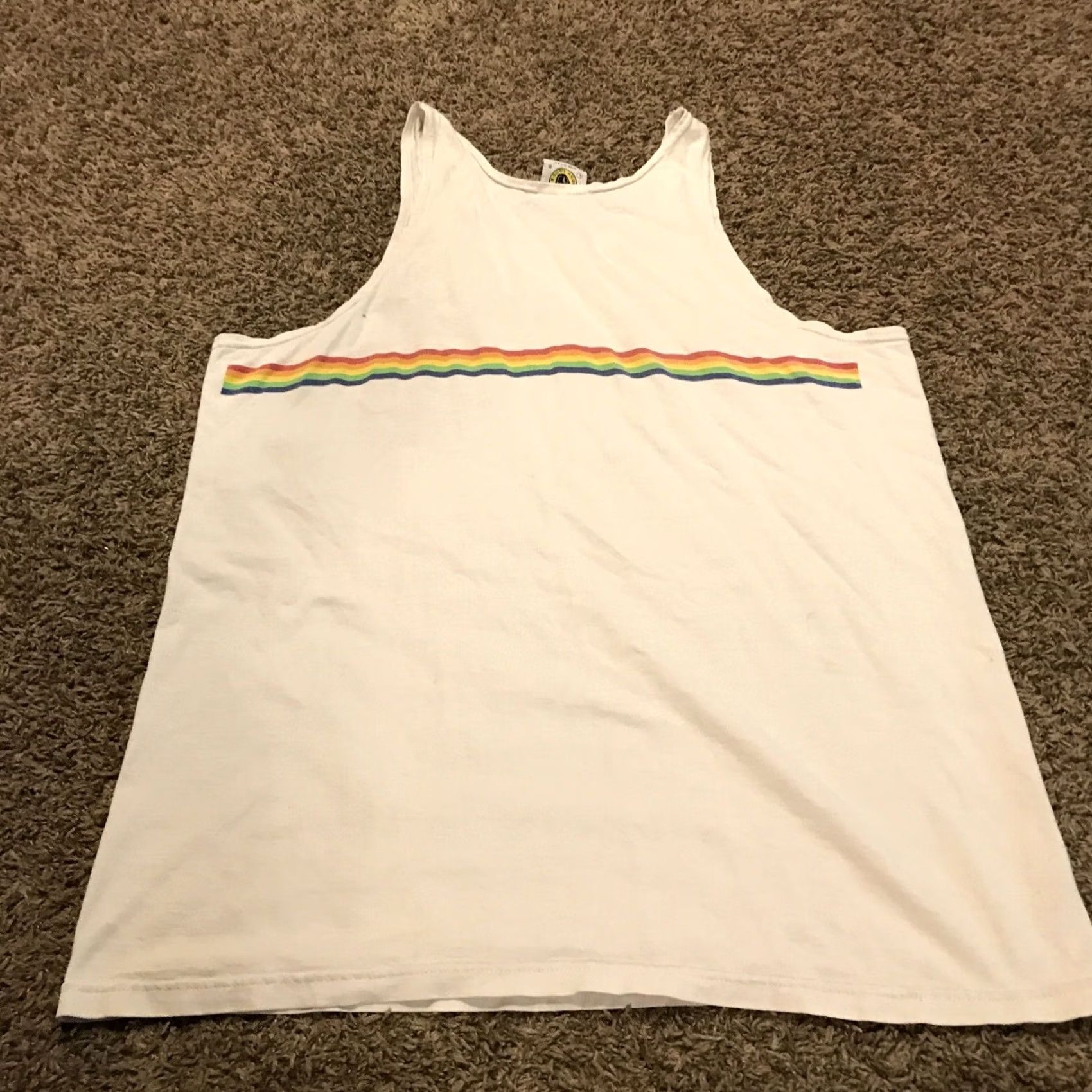 Body Glove VINTAGE Body Glove Rainbow Graphic White Tank Top Muscle Shirt L Adult Mens 1990s 90’s Cotton Sleeveless White Tank Top Size US L / EU 52-54 / 3 - 5 Thumbnail