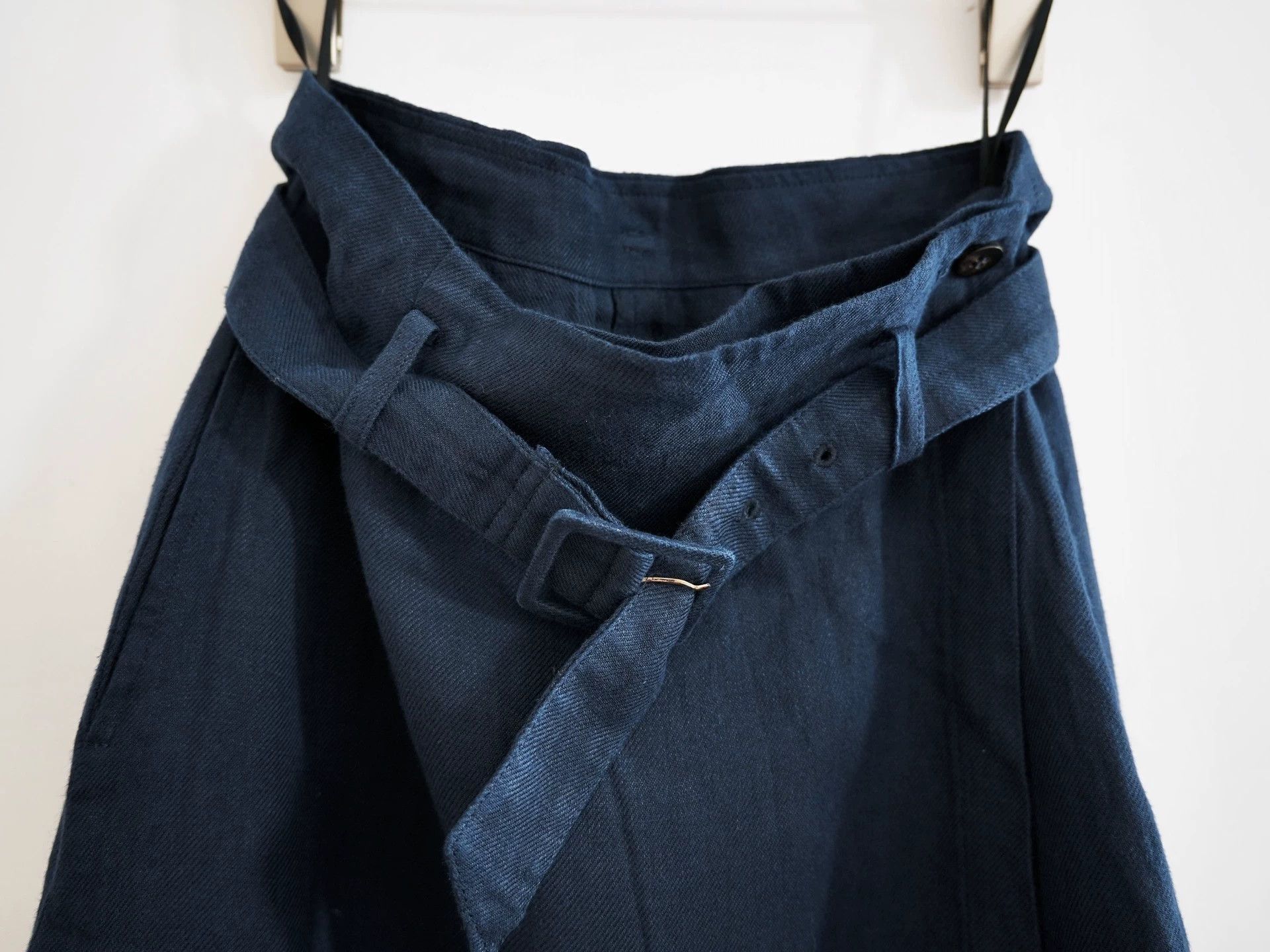 Comme des Garcons CDG 90s Tricot Deep Blue Linen Wrap Skirt S Size 26" / US 2 / IT 38 - 2 Thumbnail