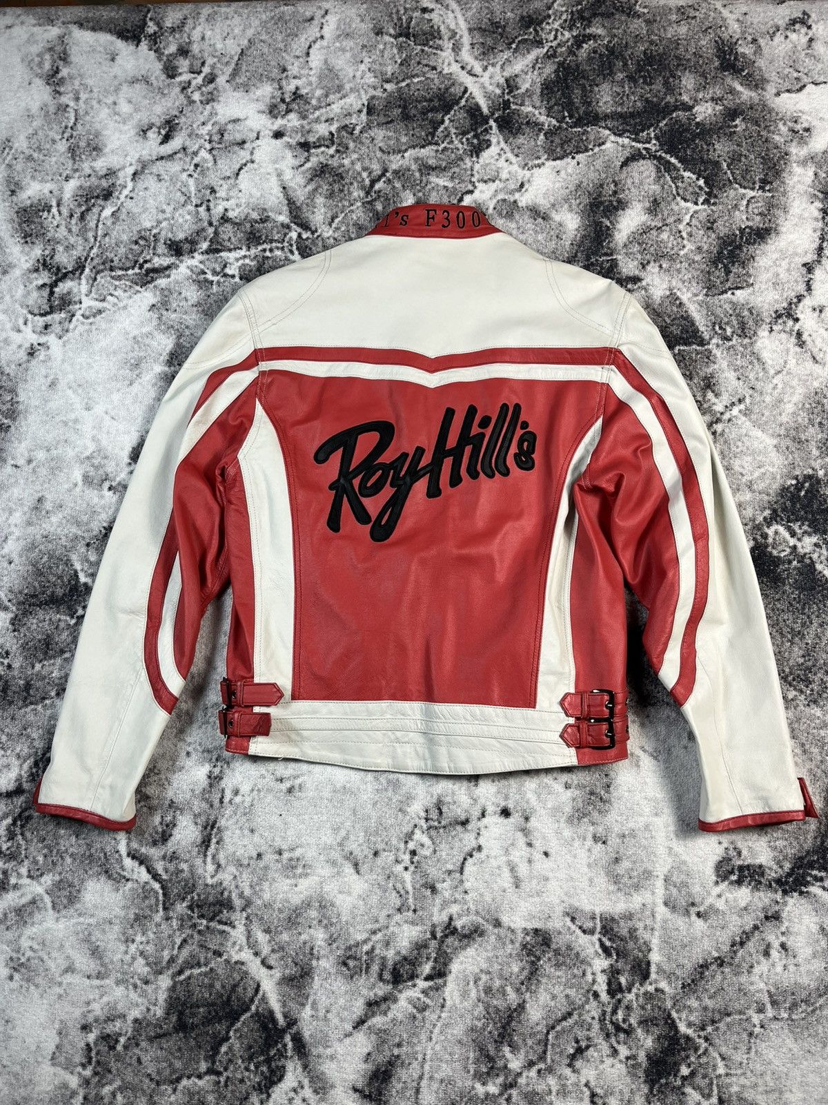 Leather J.J.Scott Leather Racing Jacket Red White Moto L Size US L / EU 52-54 / 3 - 1 Thumbnail