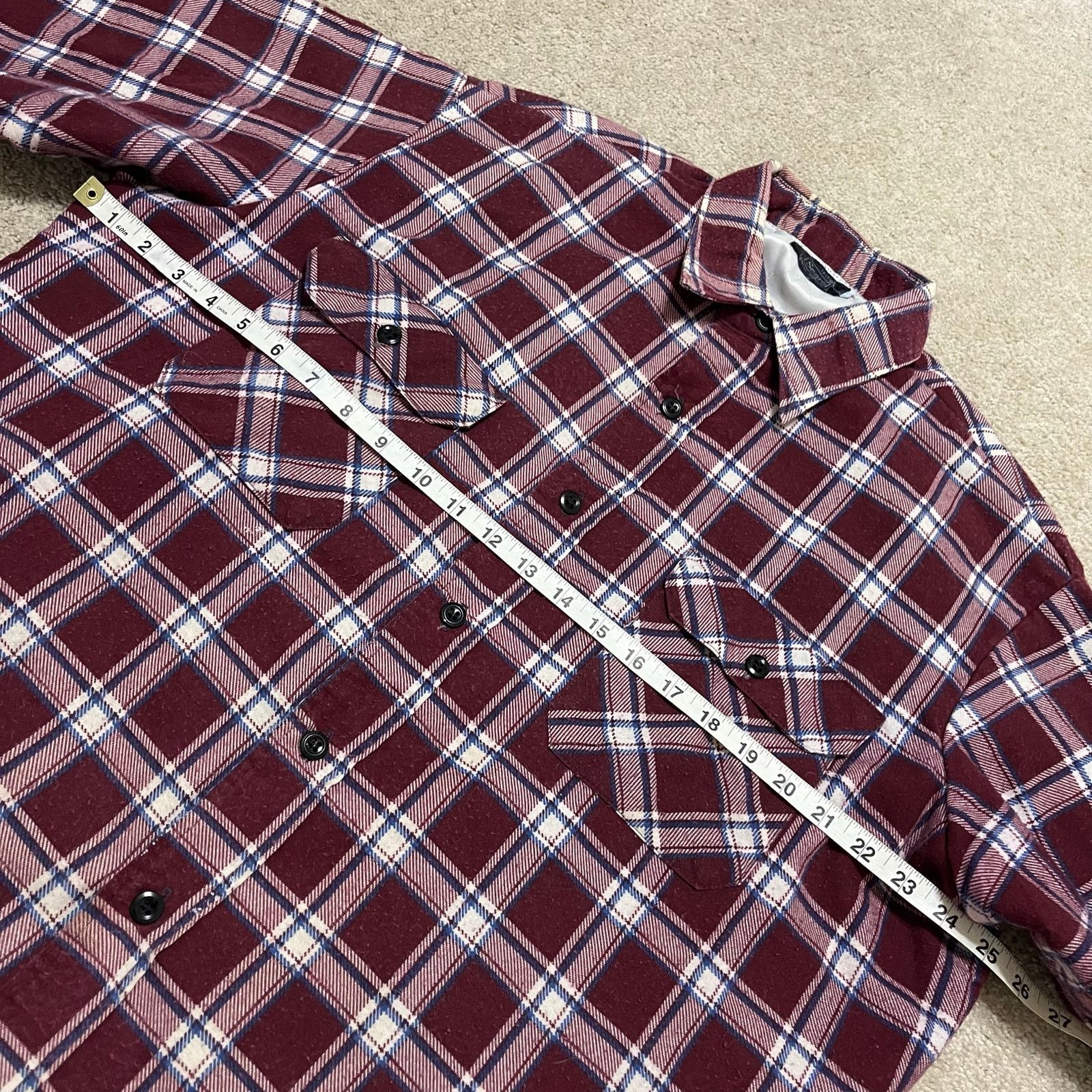 Sears Vintage 80s 90s Sears Lined Preppy Red Flannel Button Up XL Size US XL / EU 56 / 4 - 6 Thumbnail